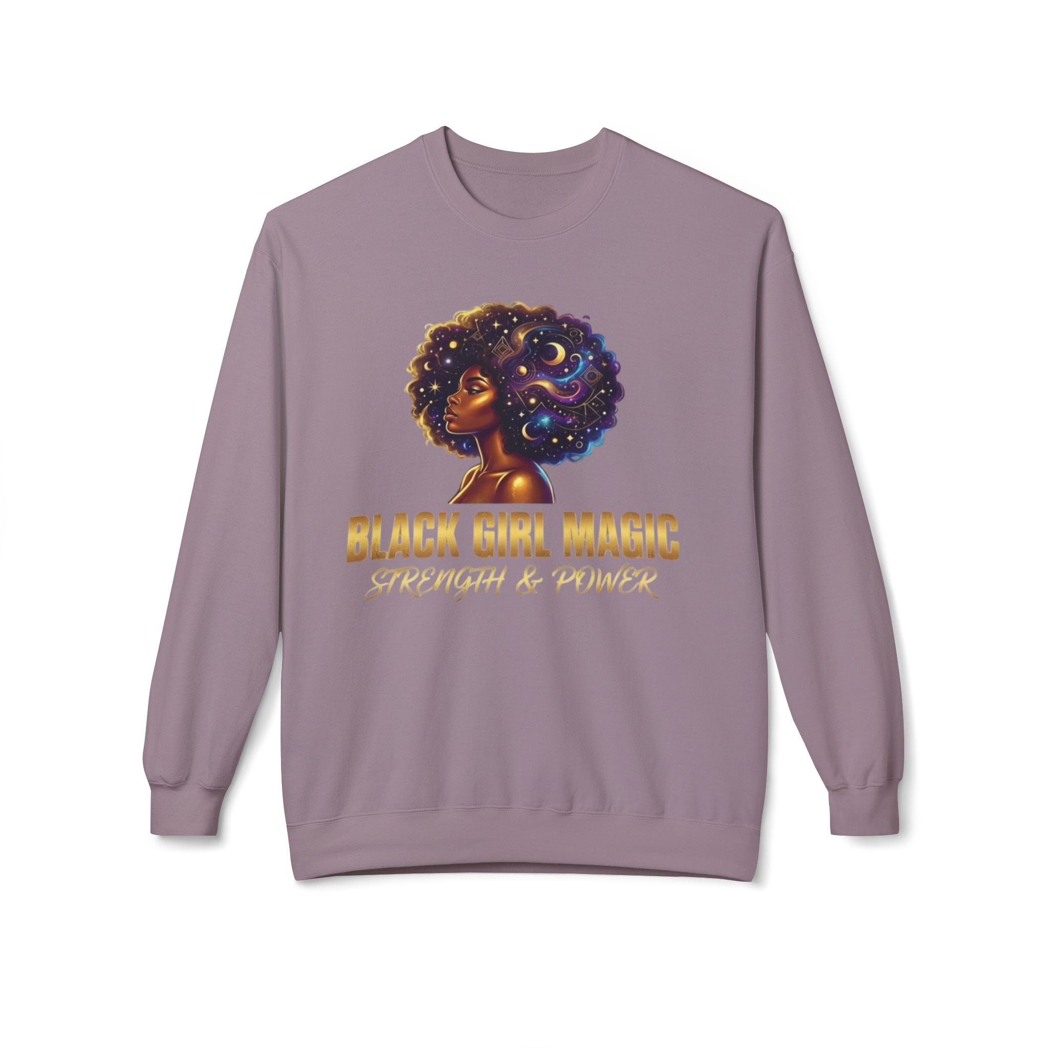 Black Girl Magic Afro Galaxy Illustration Sweatshirt | Strength & Power