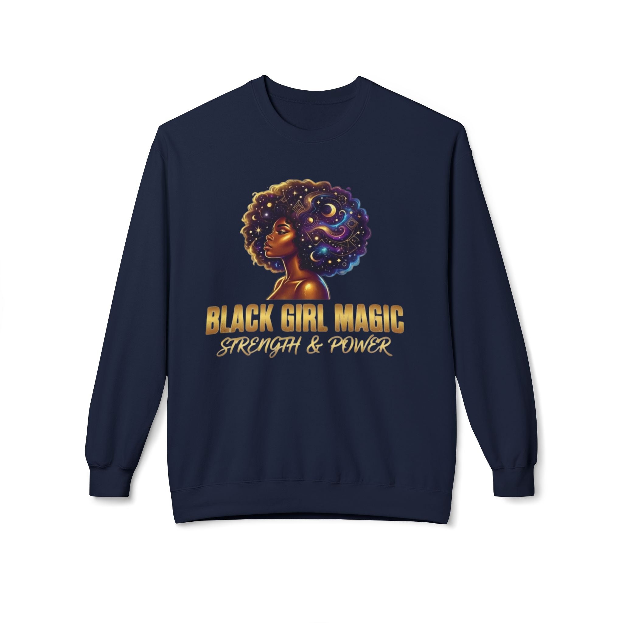 Black Girl Magic Afro Galaxy Illustration Sweatshirt | Strength & Power