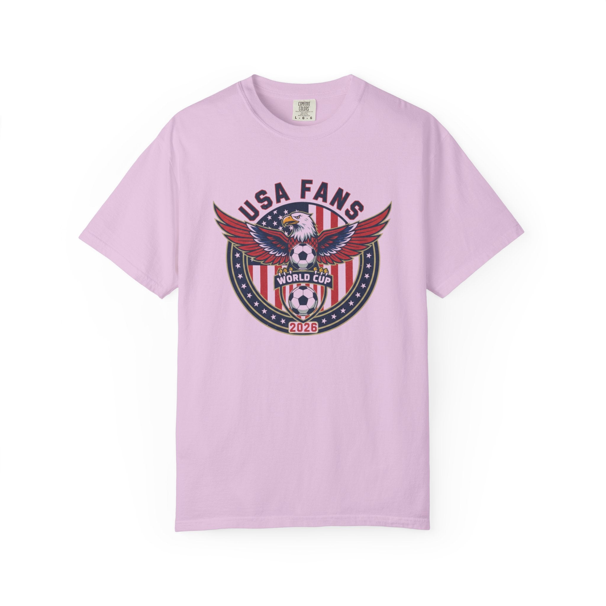 USA Fans World Cup Soccer T-Shirt — Patriotic Eagle Flag Design