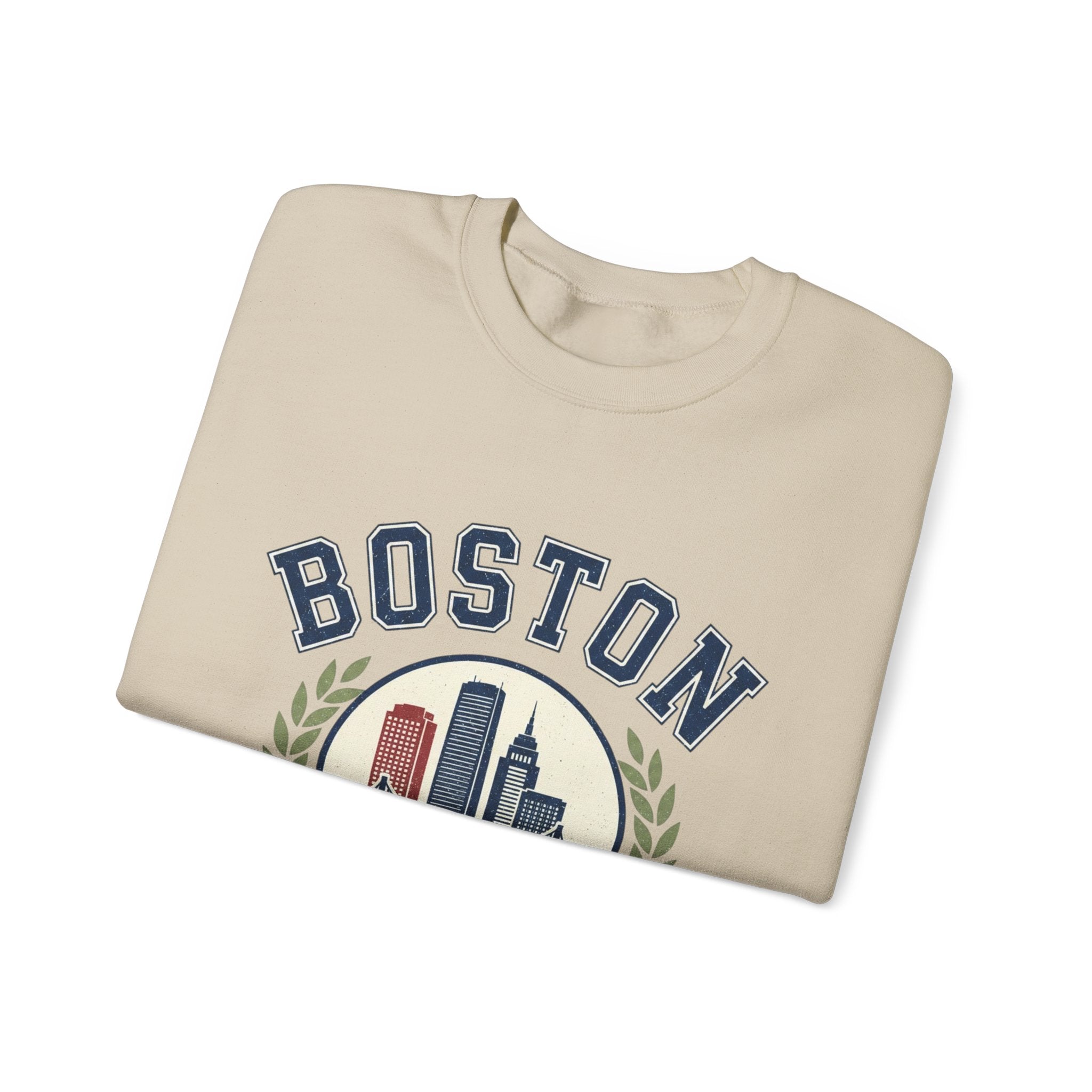 Boston Skyline Crest Sweatshirt | Cityscape Bridge Laurel 1630