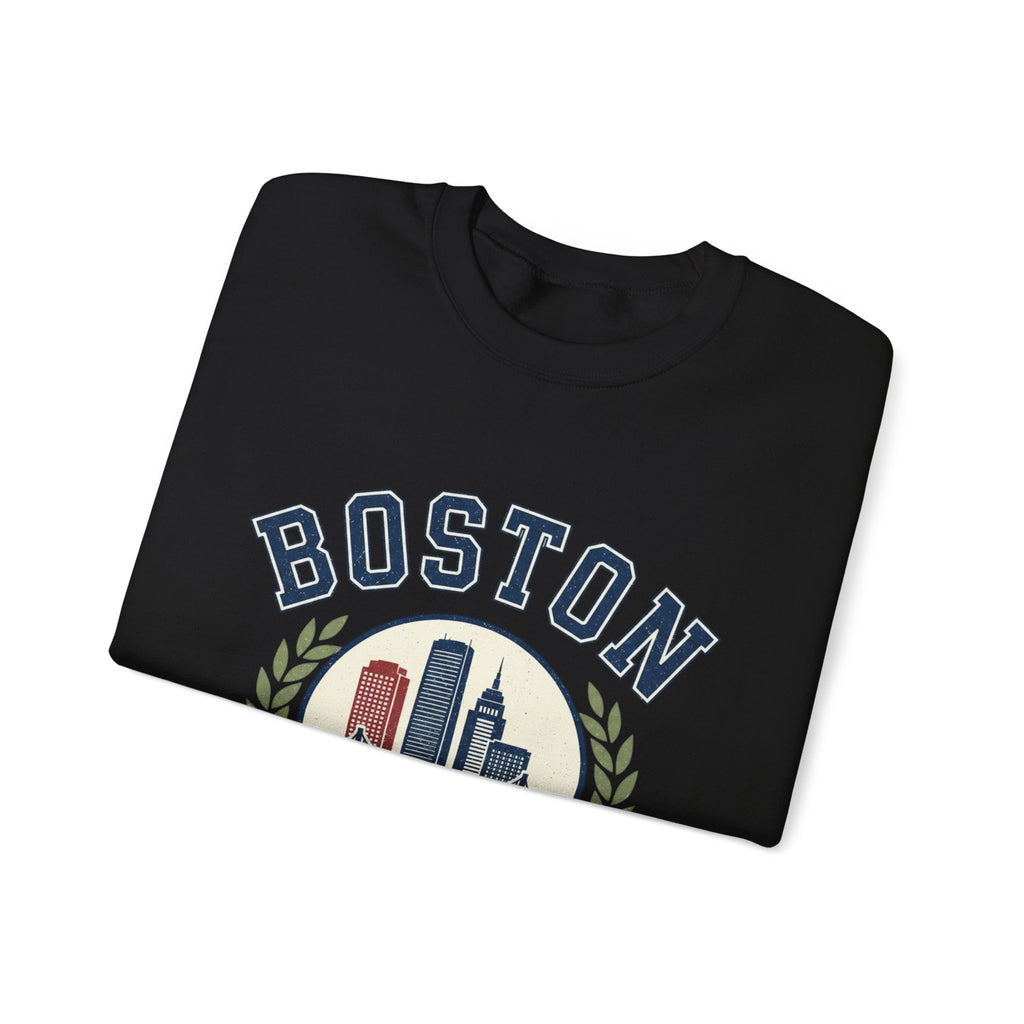Boston Skyline Crest Sweatshirt | Cityscape Bridge Laurel 1630