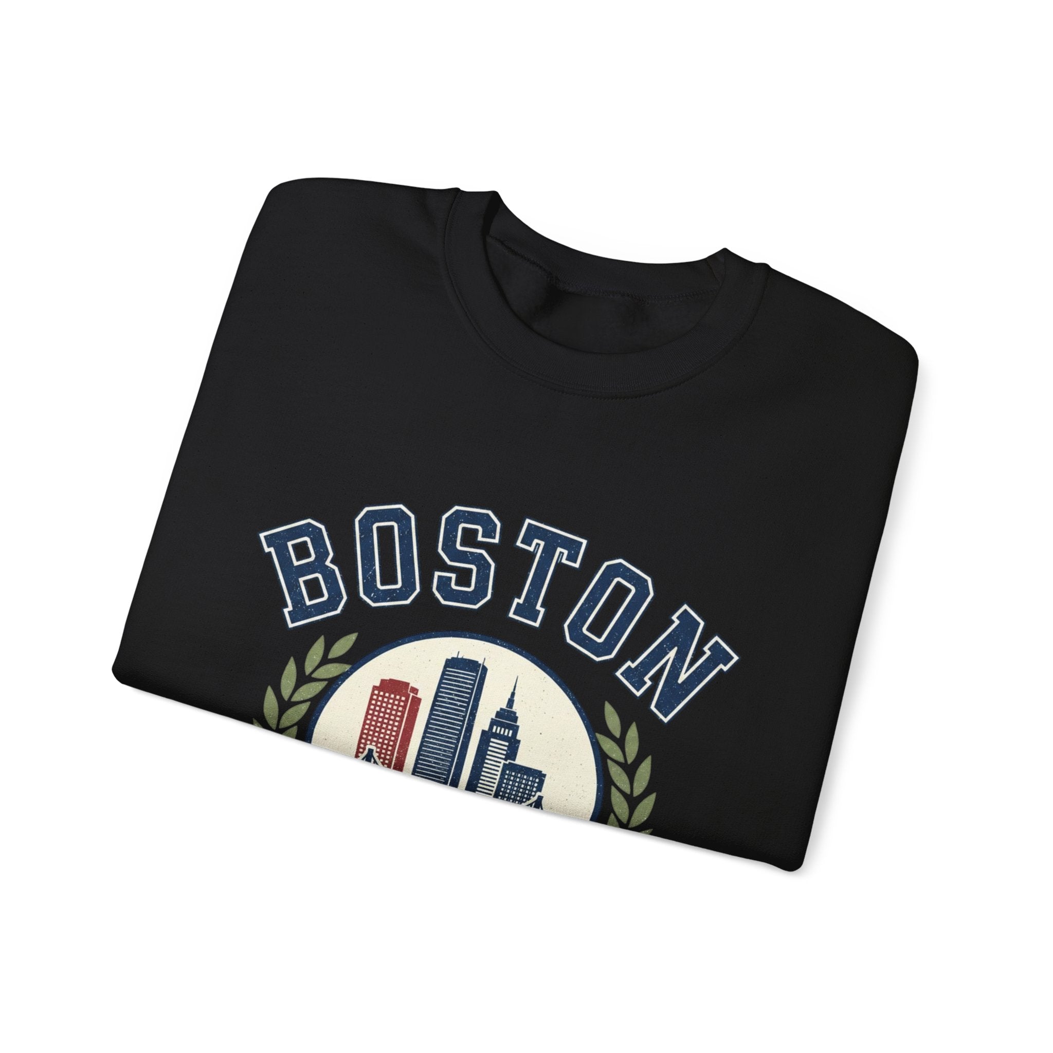 Boston Skyline Crest Sweatshirt | Cityscape Bridge Laurel 1630