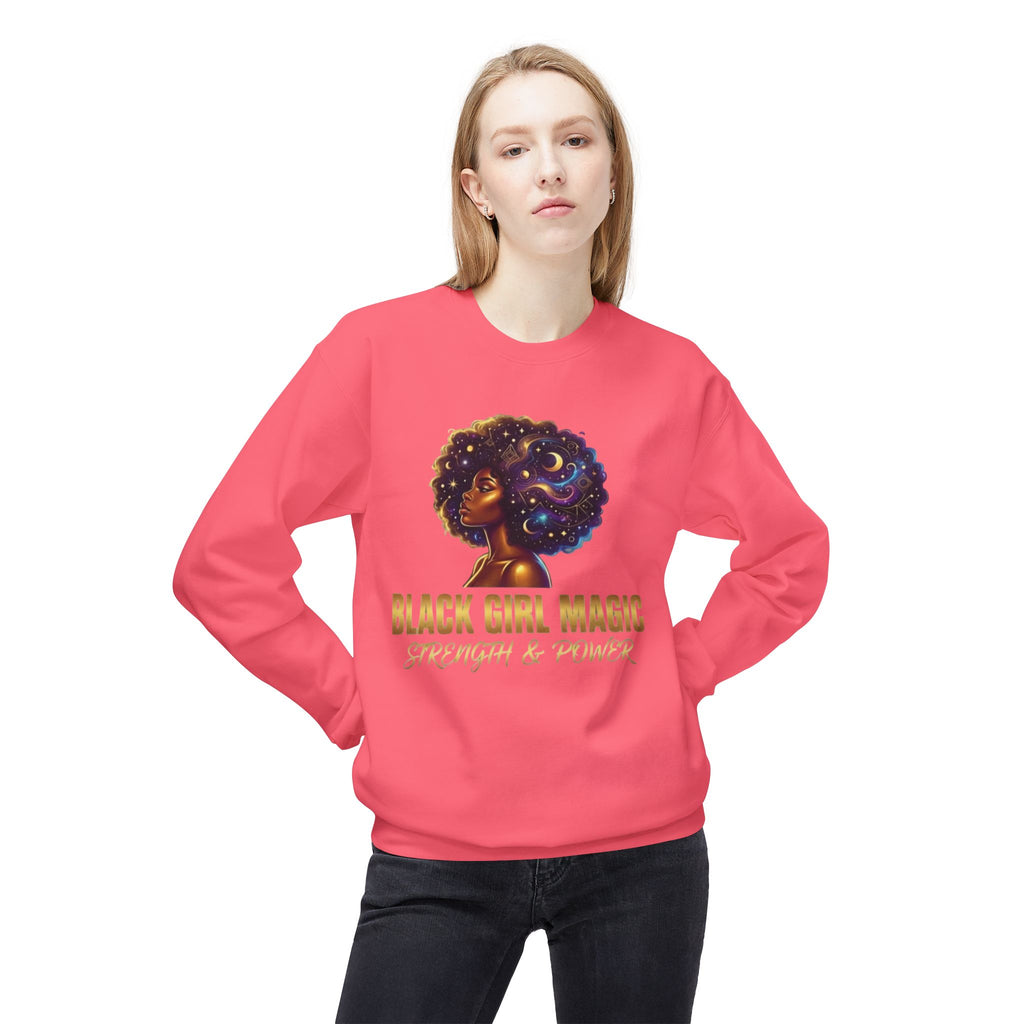Black Girl Magic Afro Galaxy Illustration Sweatshirt | Strength & Power