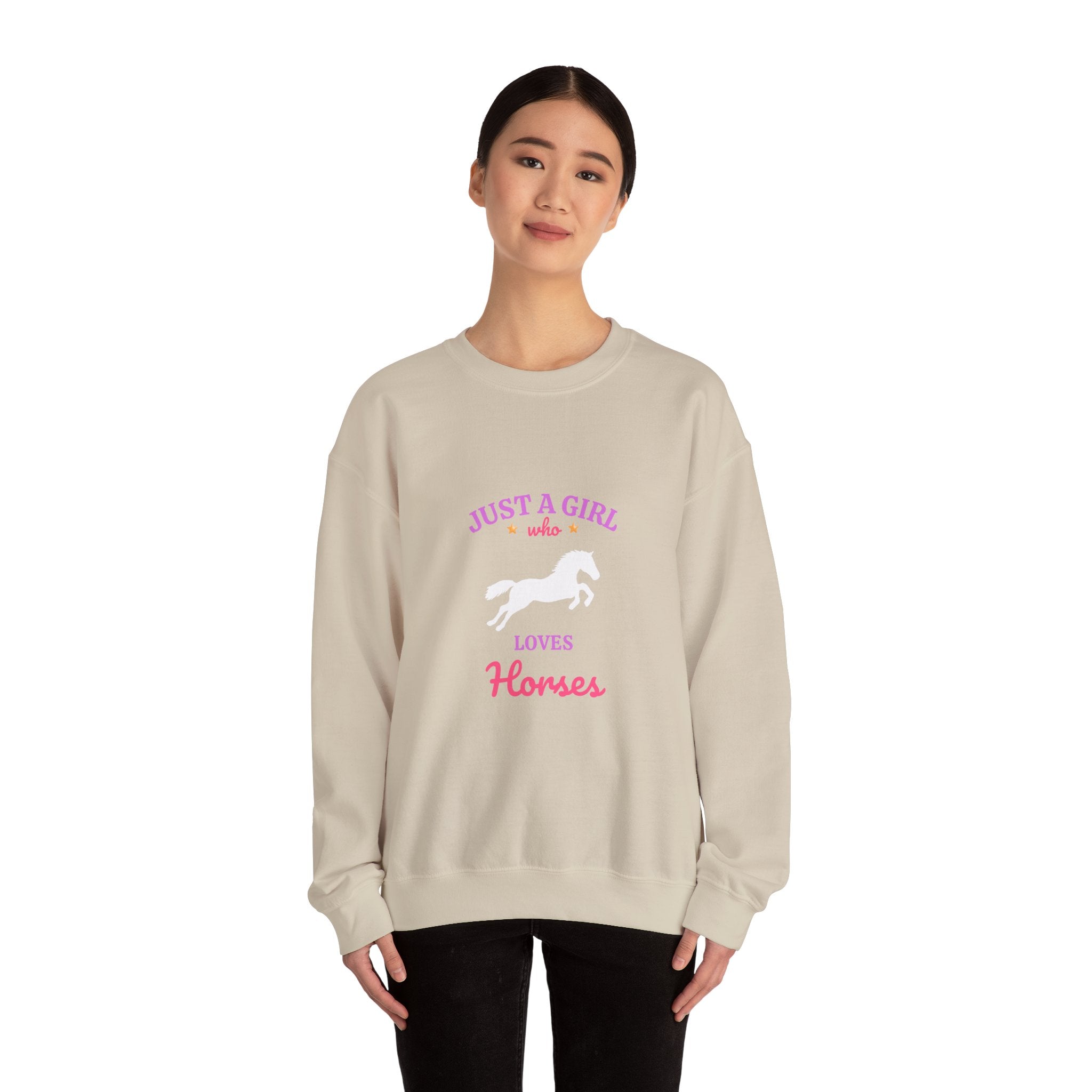 Just a Girl Who Loves Horses sweatshirt | equestrian script design