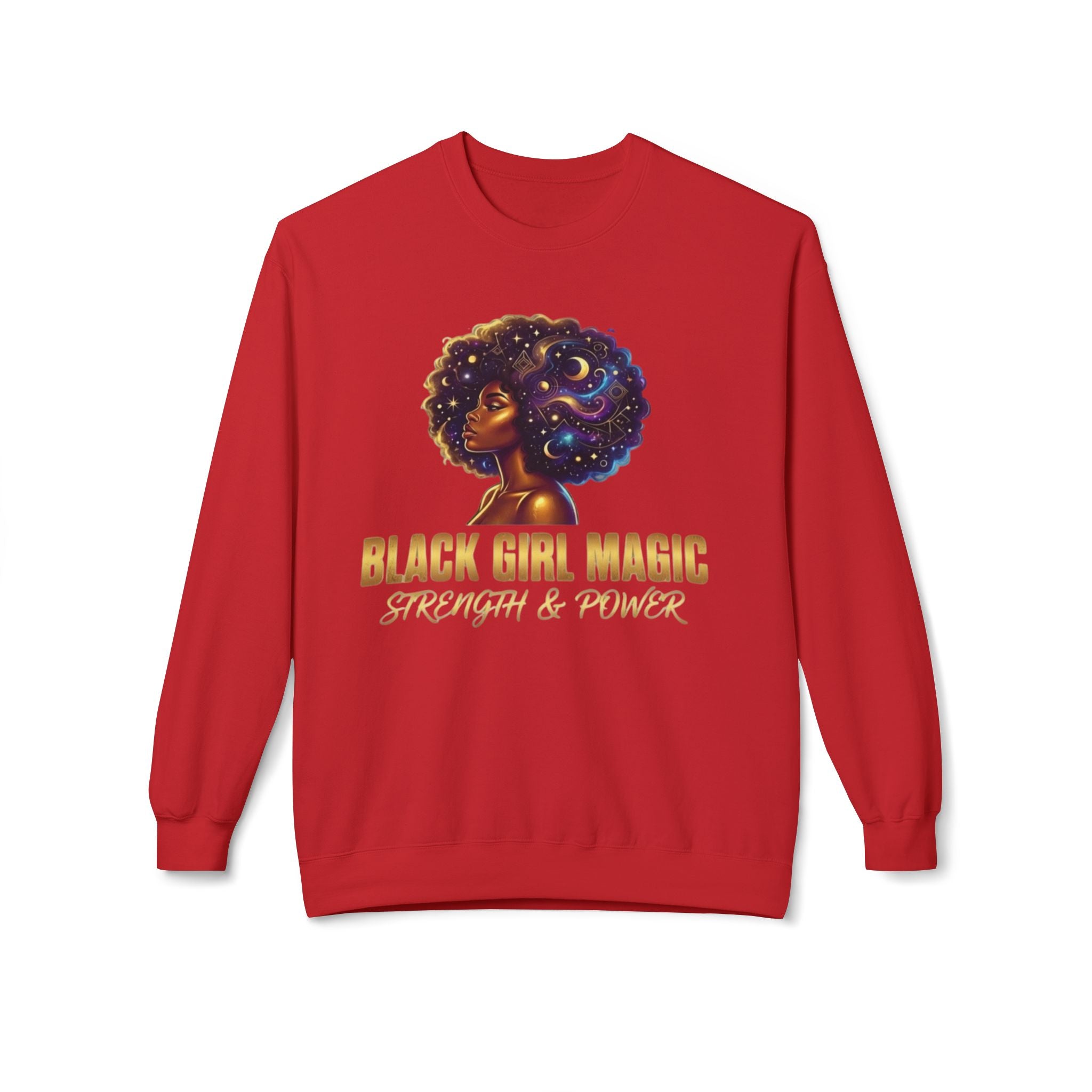 Black Girl Magic Afro Galaxy Illustration Sweatshirt | Strength & Power