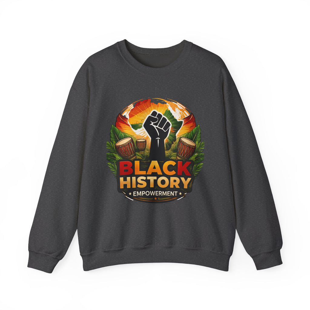 Black History Empowerment Fist Crewneck Sweatshirt