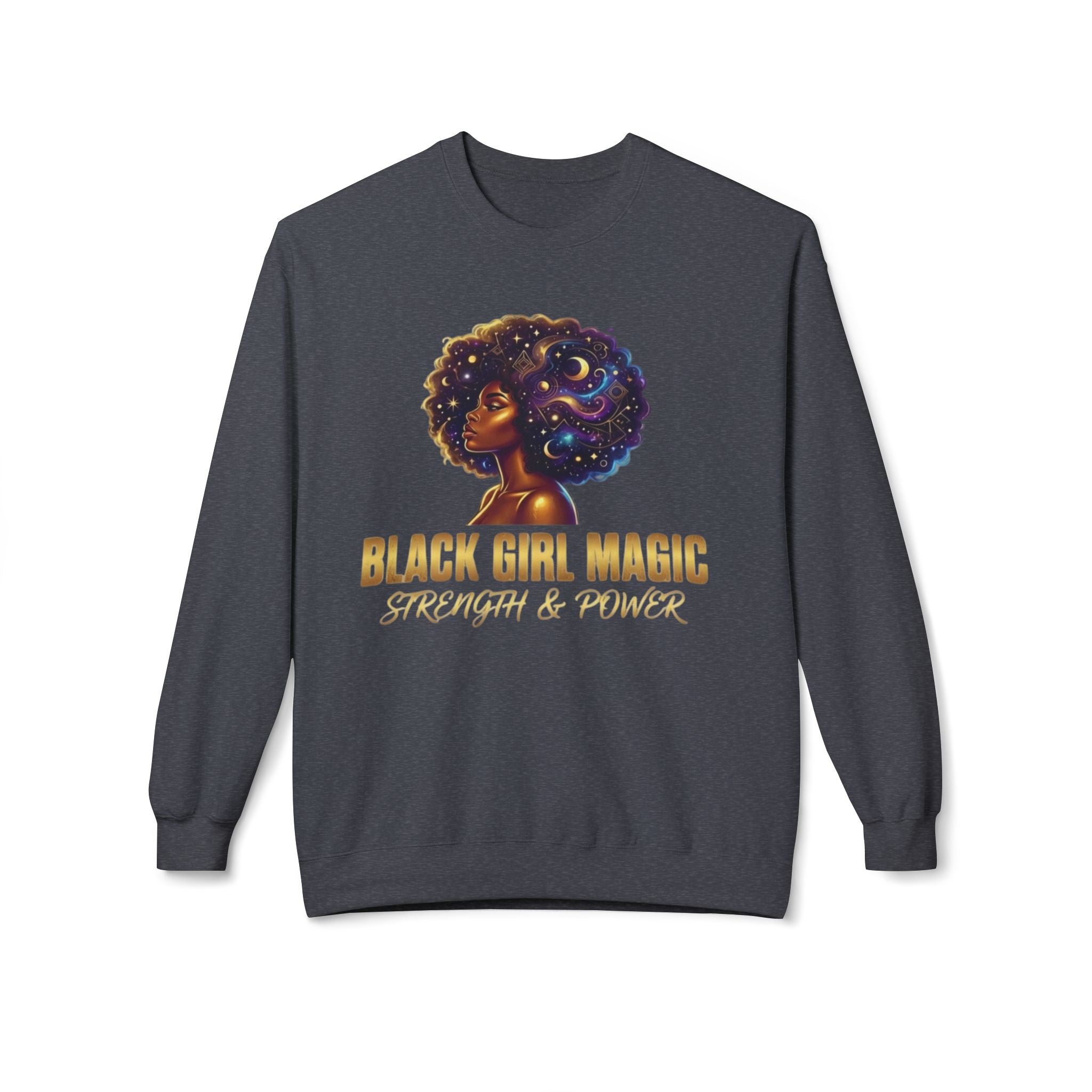 Black Girl Magic Afro Galaxy Illustration Sweatshirt | Strength & Power