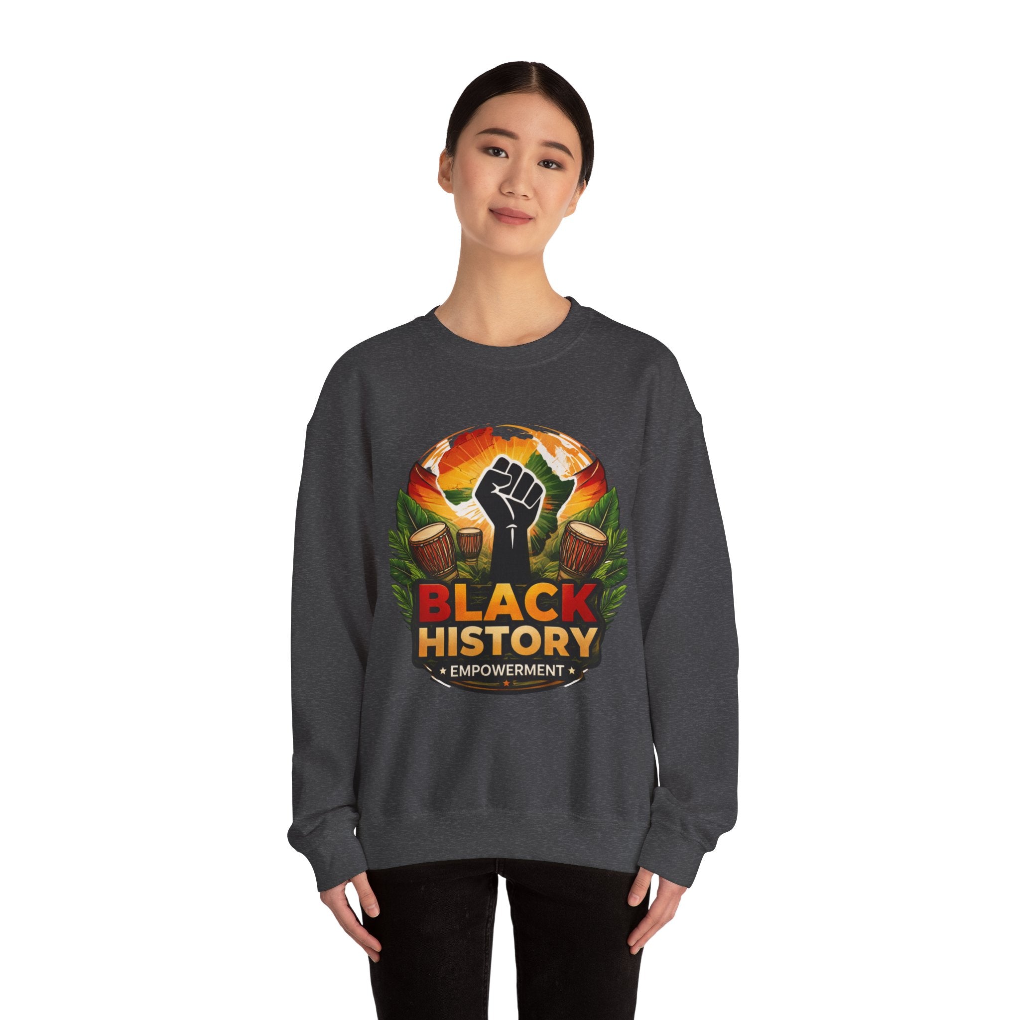 Black History Empowerment Fist Crewneck Sweatshirt