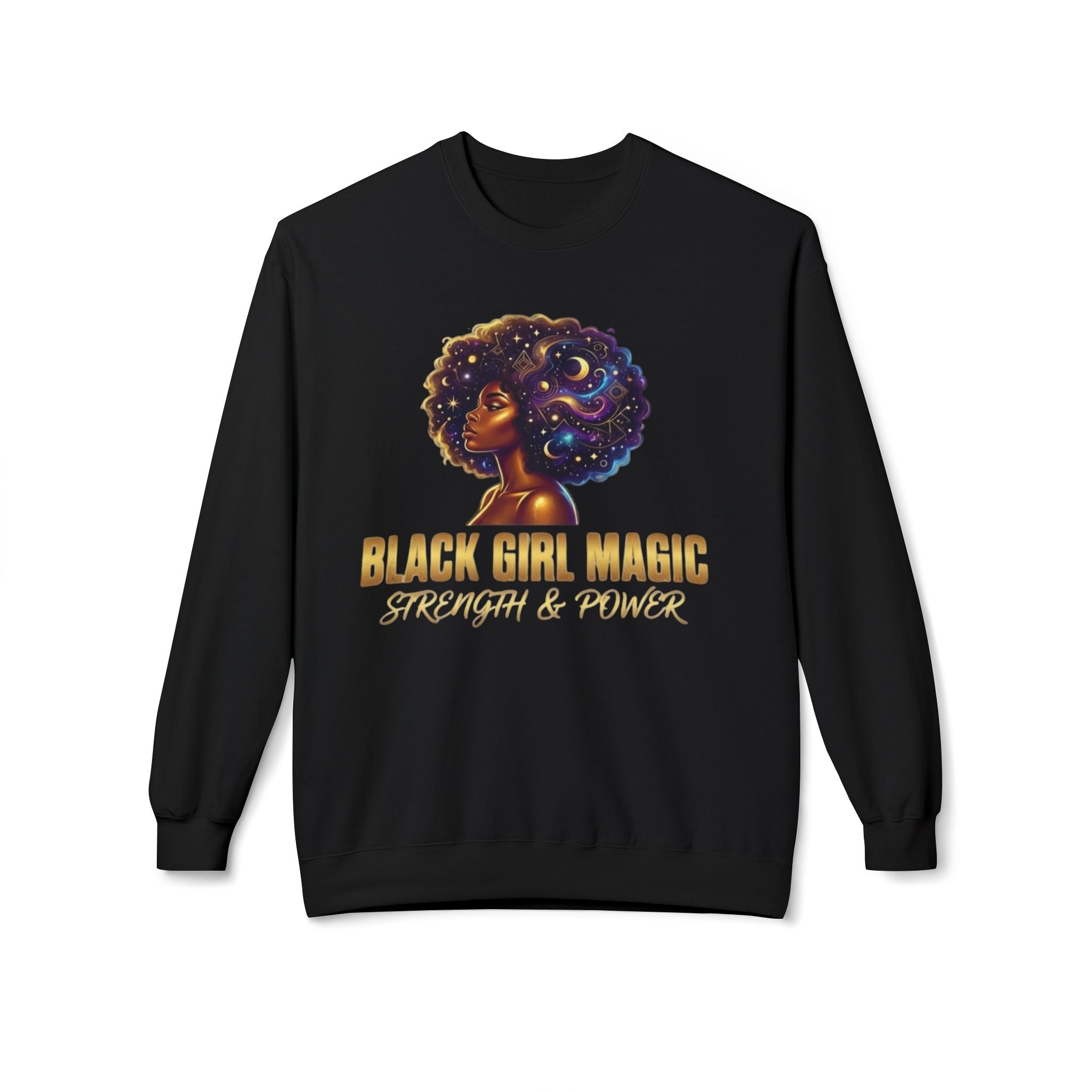 Black Girl Magic Afro Galaxy Illustration Sweatshirt | Strength & Power