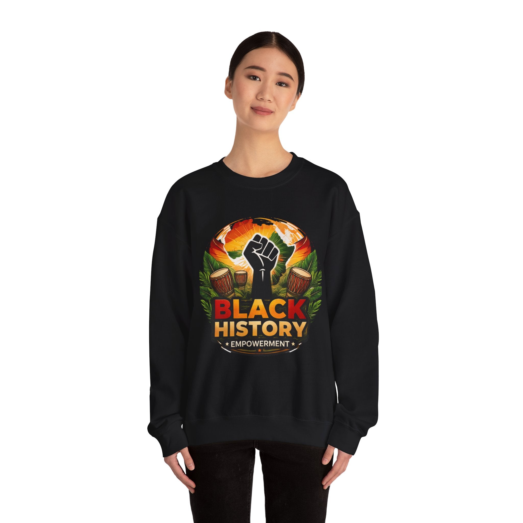 Black History Empowerment Fist Crewneck Sweatshirt