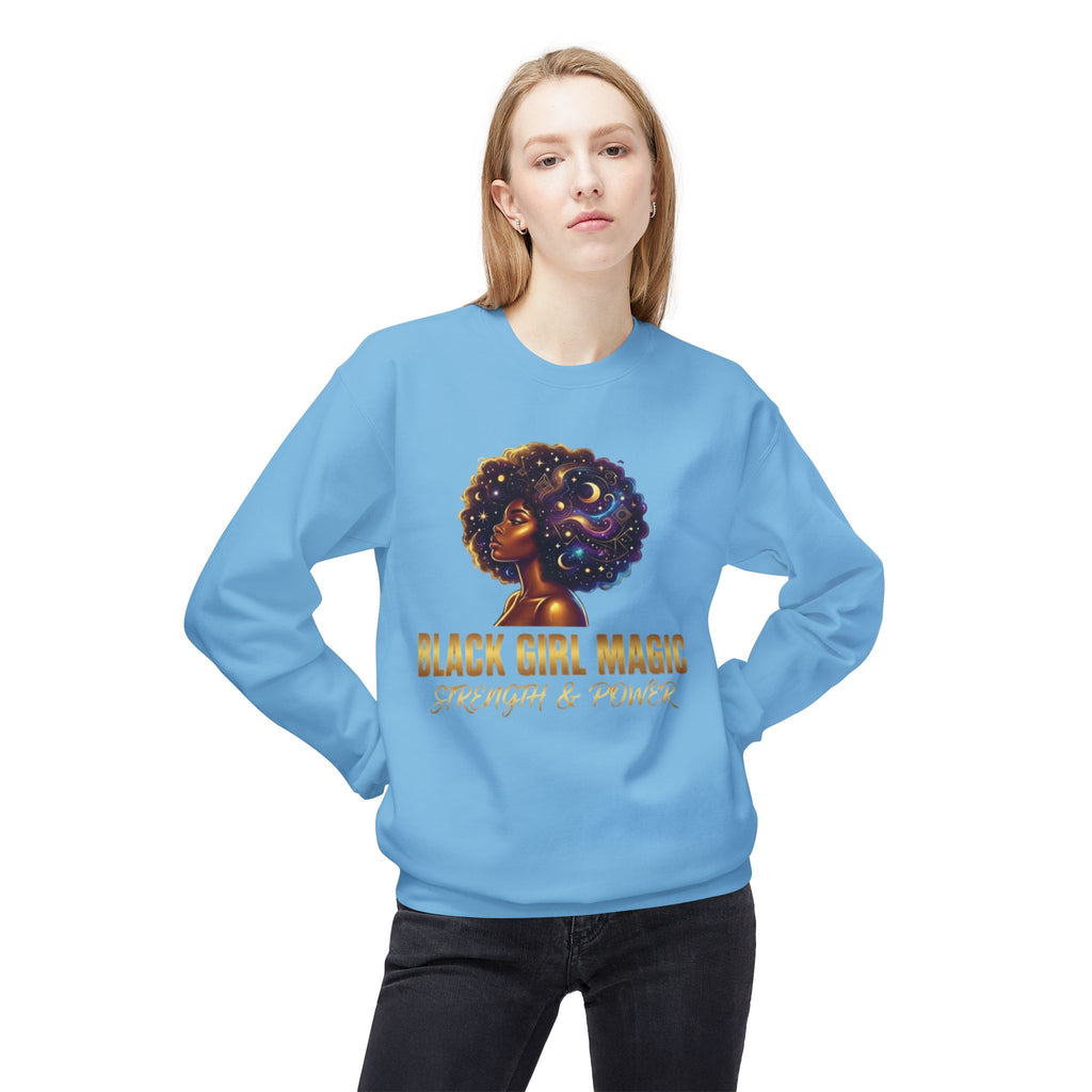 Black Girl Magic Afro Galaxy Illustration Sweatshirt | Strength & Power
