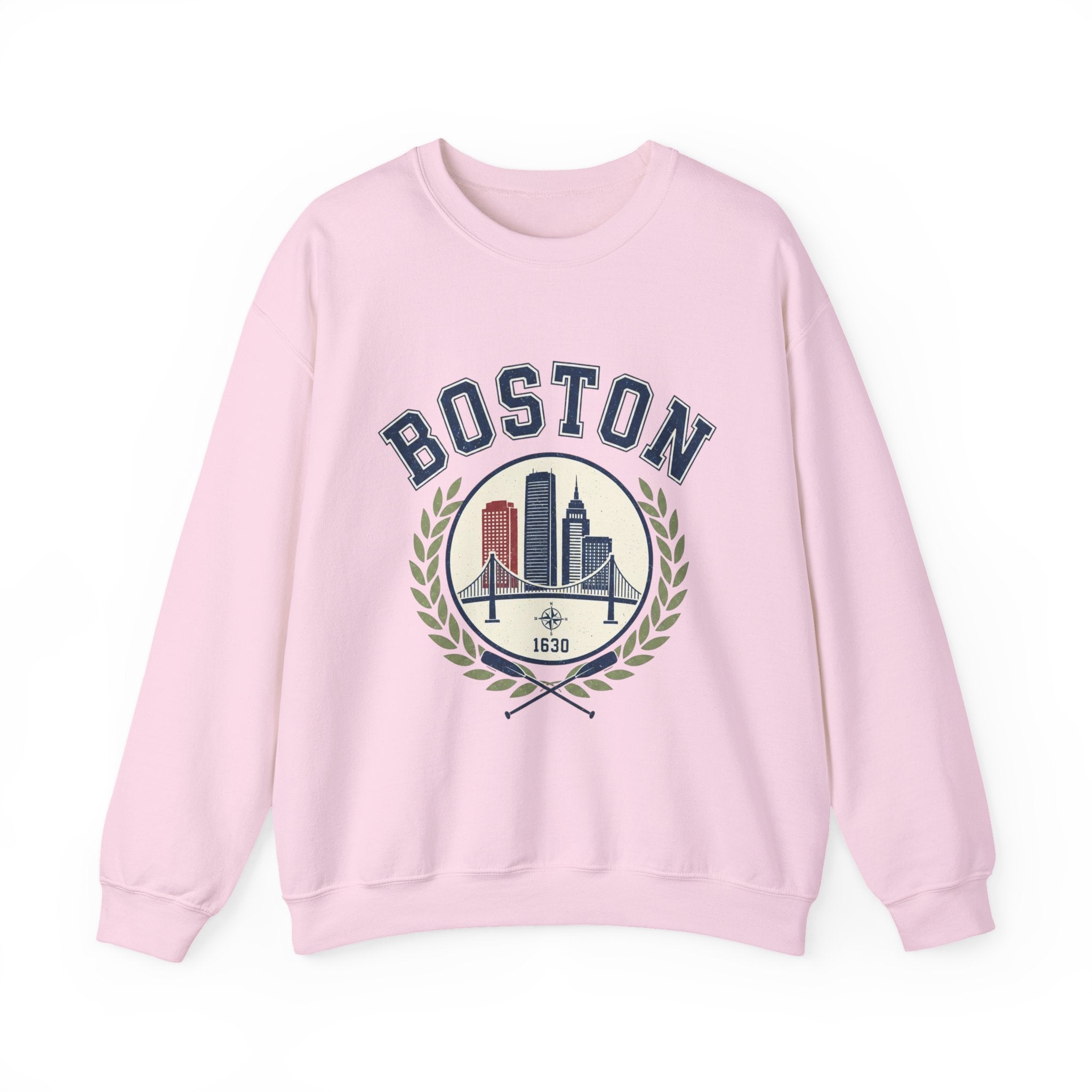 Boston Skyline Crest Sweatshirt | Cityscape Bridge Laurel 1630
