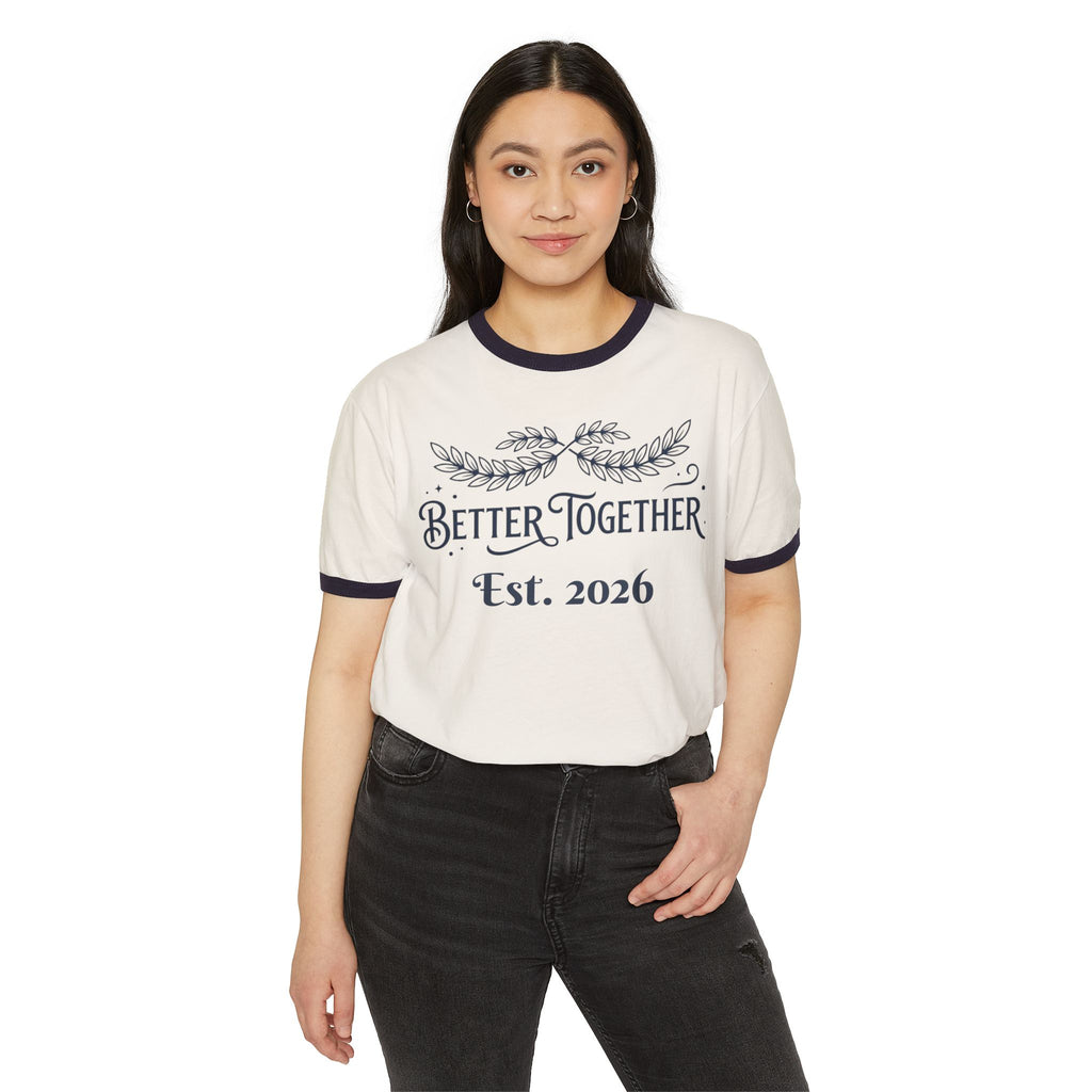 Custom Better Together Est. 2026 Ringer Tee | Matching Couple Shirt