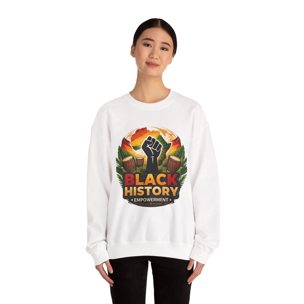 Black History Empowerment Fist Crewneck Sweatshirt