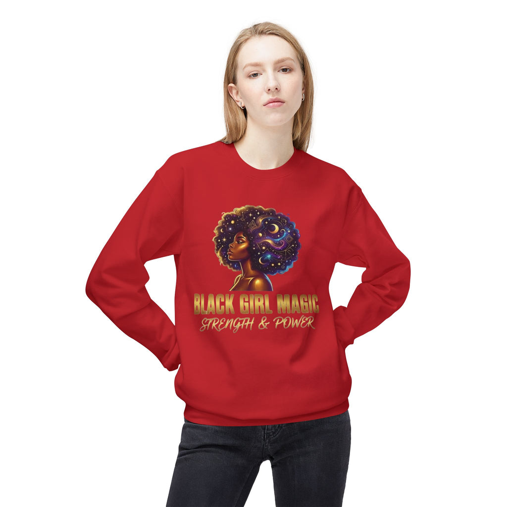 Black Girl Magic Afro Galaxy Illustration Sweatshirt | Strength & Power