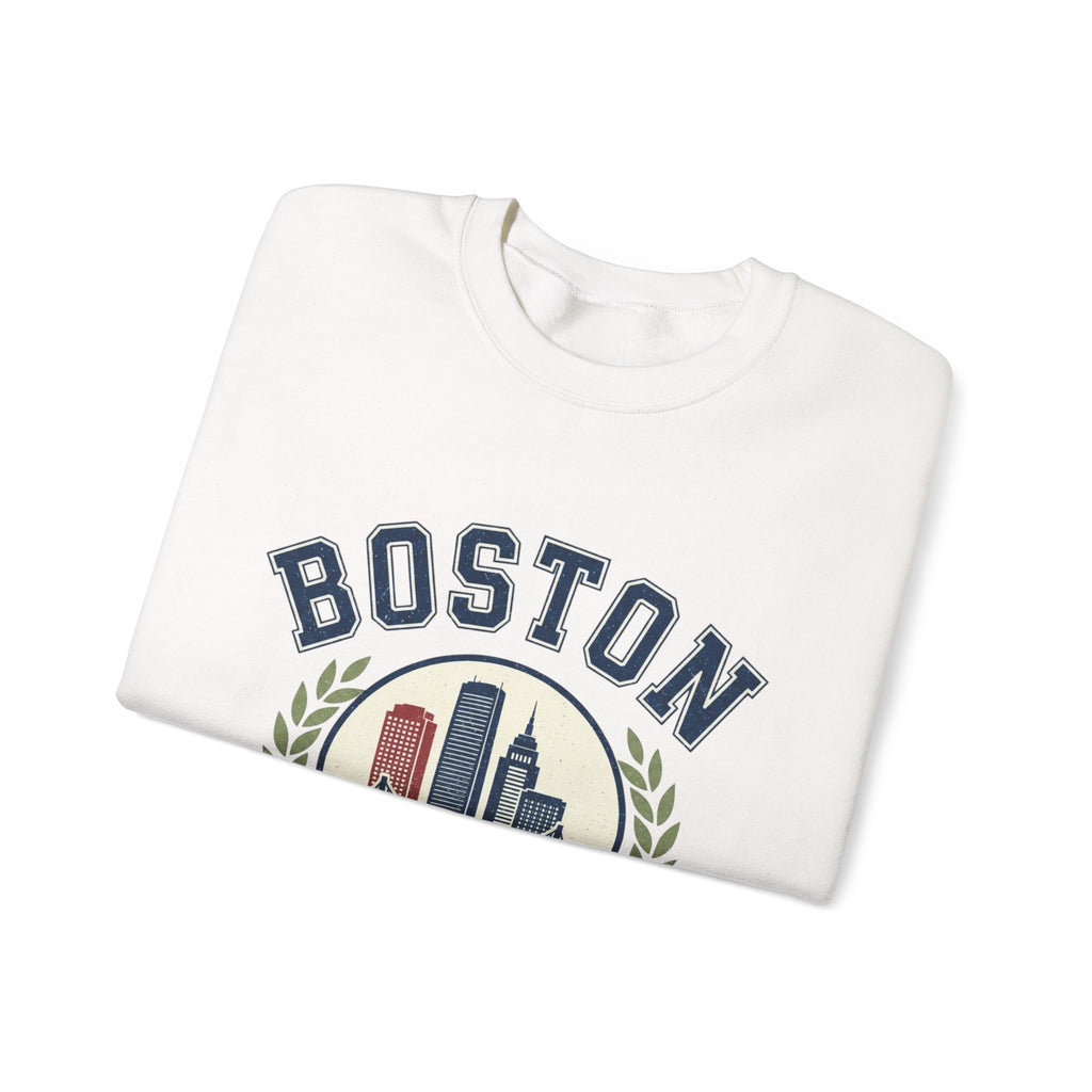 Boston Skyline Crest Sweatshirt | Cityscape Bridge Laurel 1630
