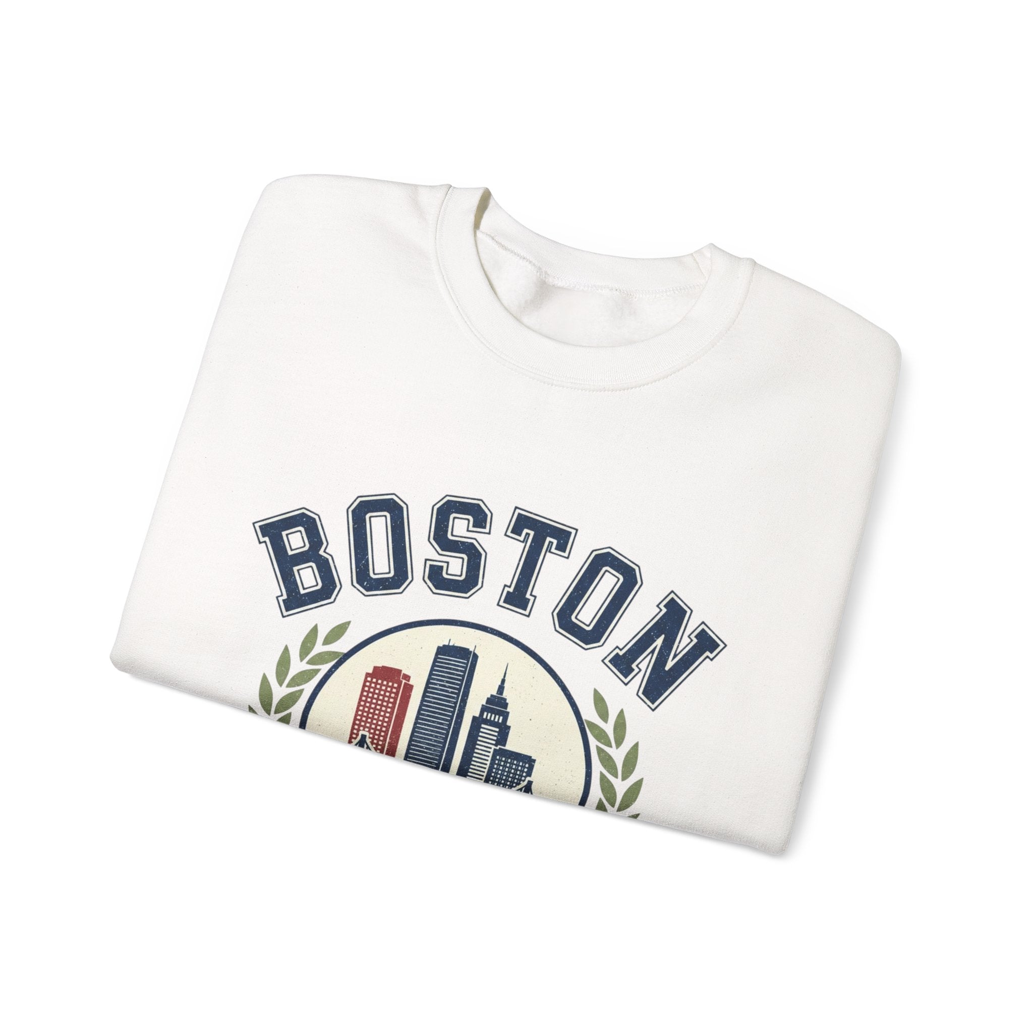 Boston Skyline Crest Sweatshirt | Cityscape Bridge Laurel 1630