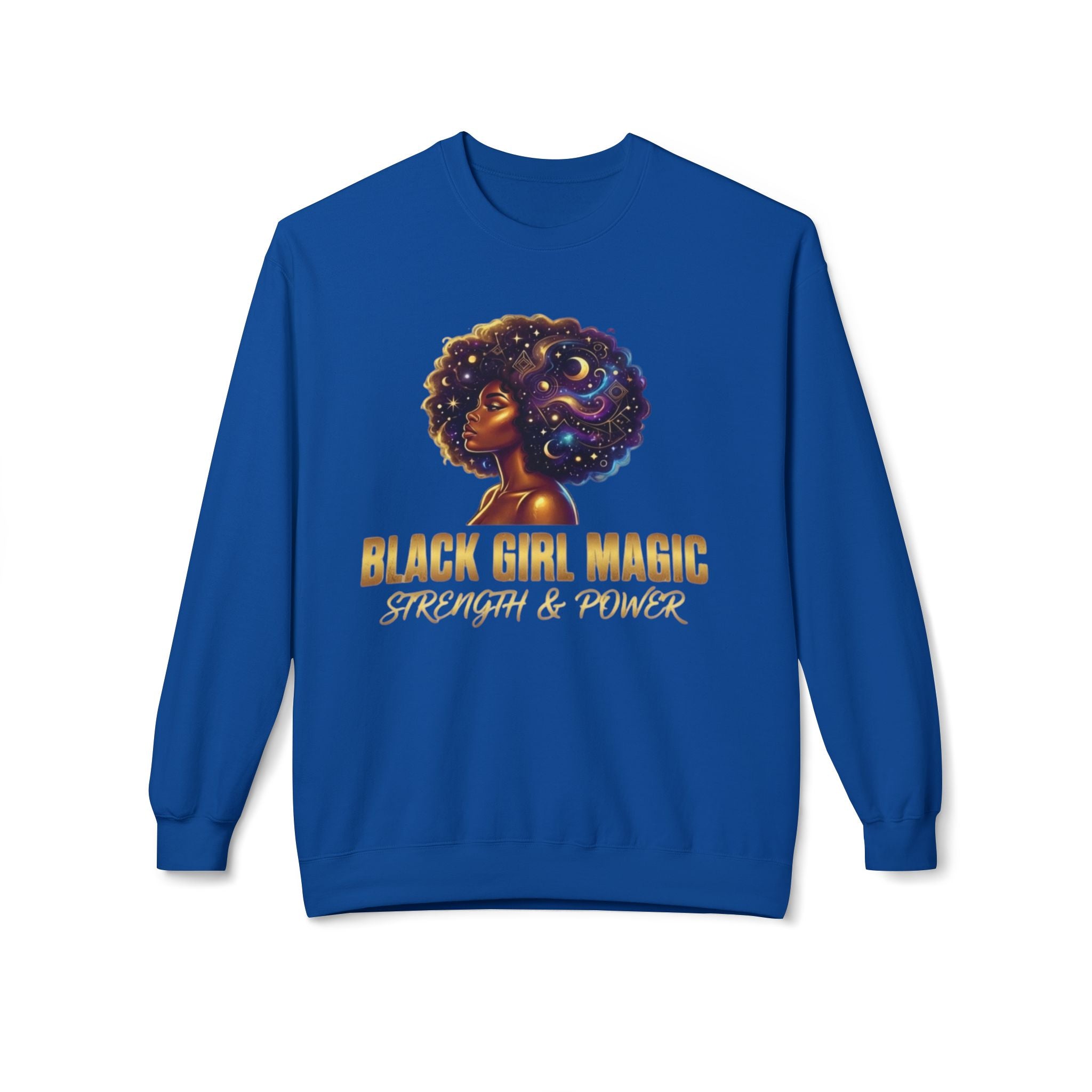 Black Girl Magic Afro Galaxy Illustration Sweatshirt | Strength & Power
