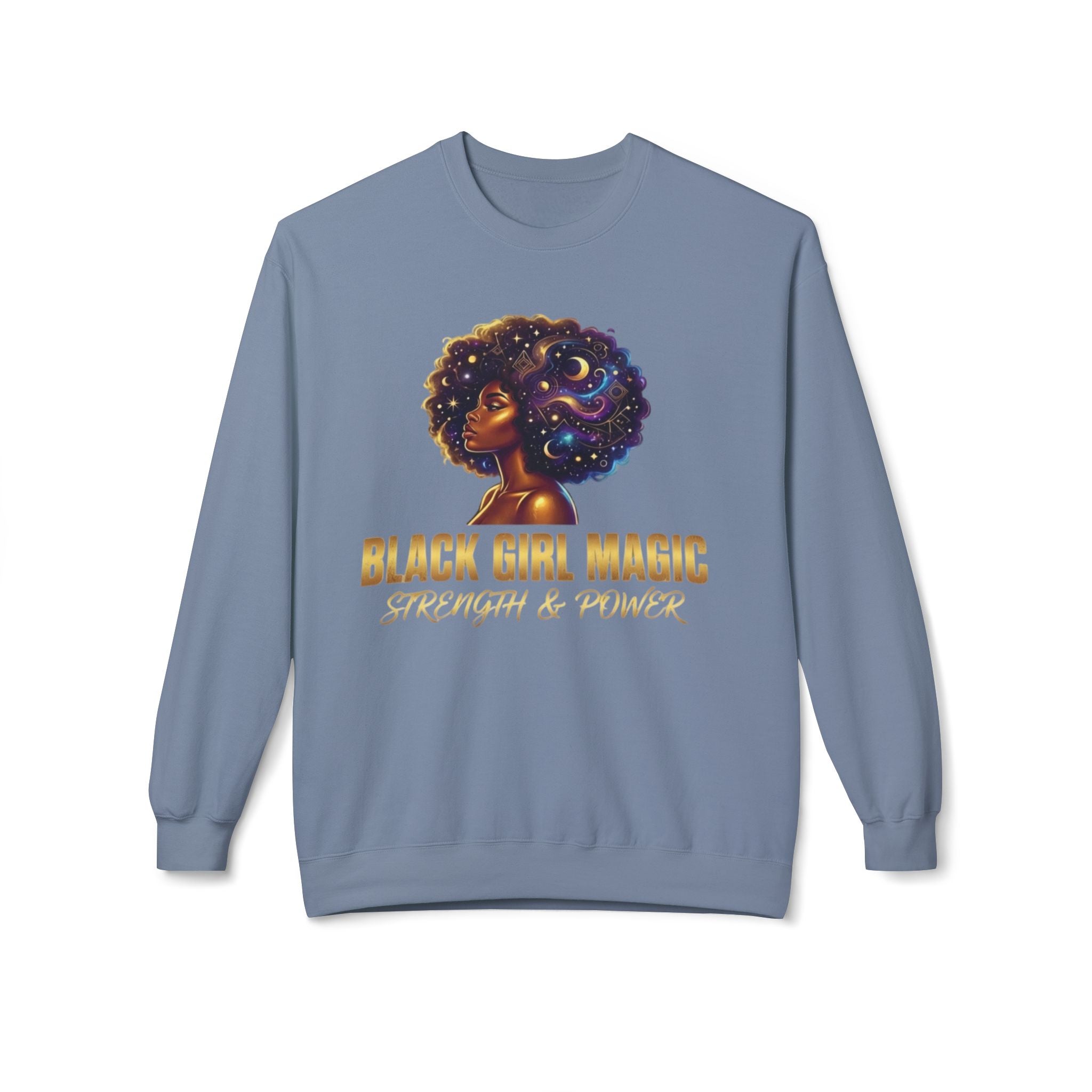 Black Girl Magic Afro Galaxy Illustration Sweatshirt | Strength & Power