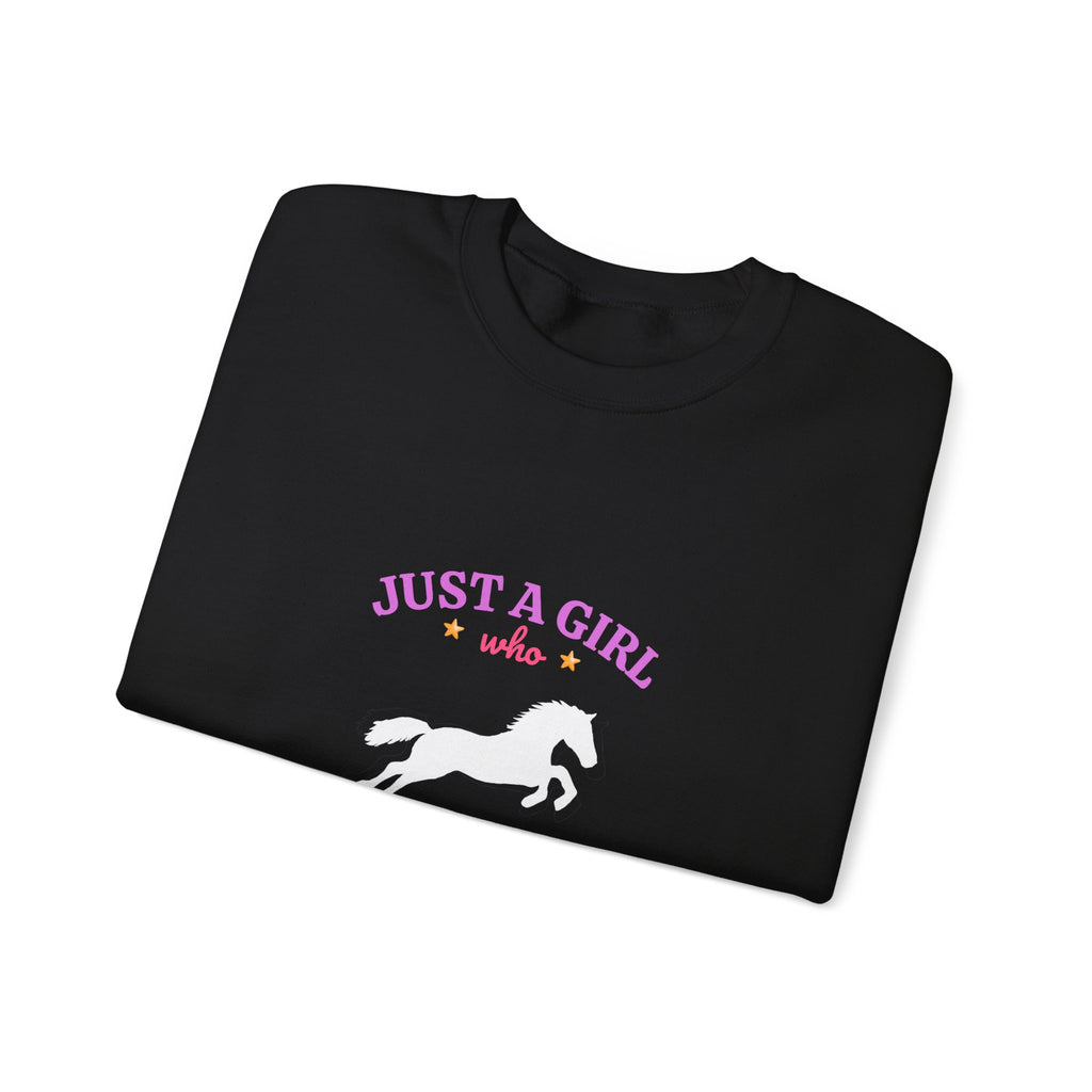 Just a Girl Who Loves Horses sweatshirt | equestrian script design