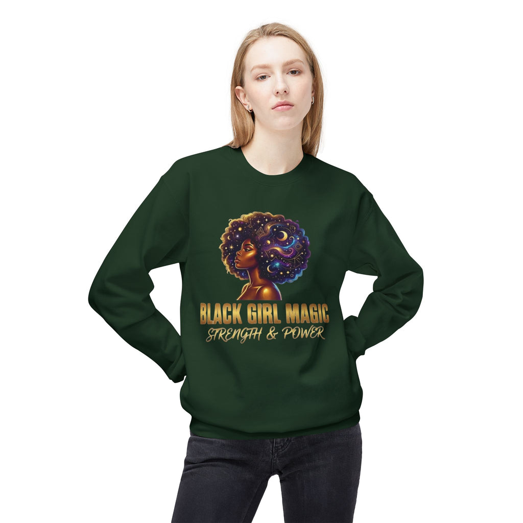 Black Girl Magic Afro Galaxy Illustration Sweatshirt | Strength & Power