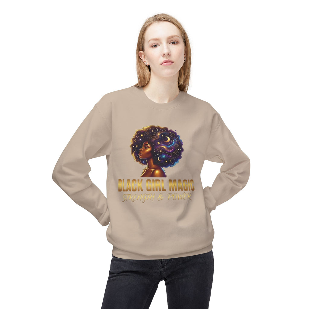 Black Girl Magic Afro Galaxy Illustration Sweatshirt | Strength & Power