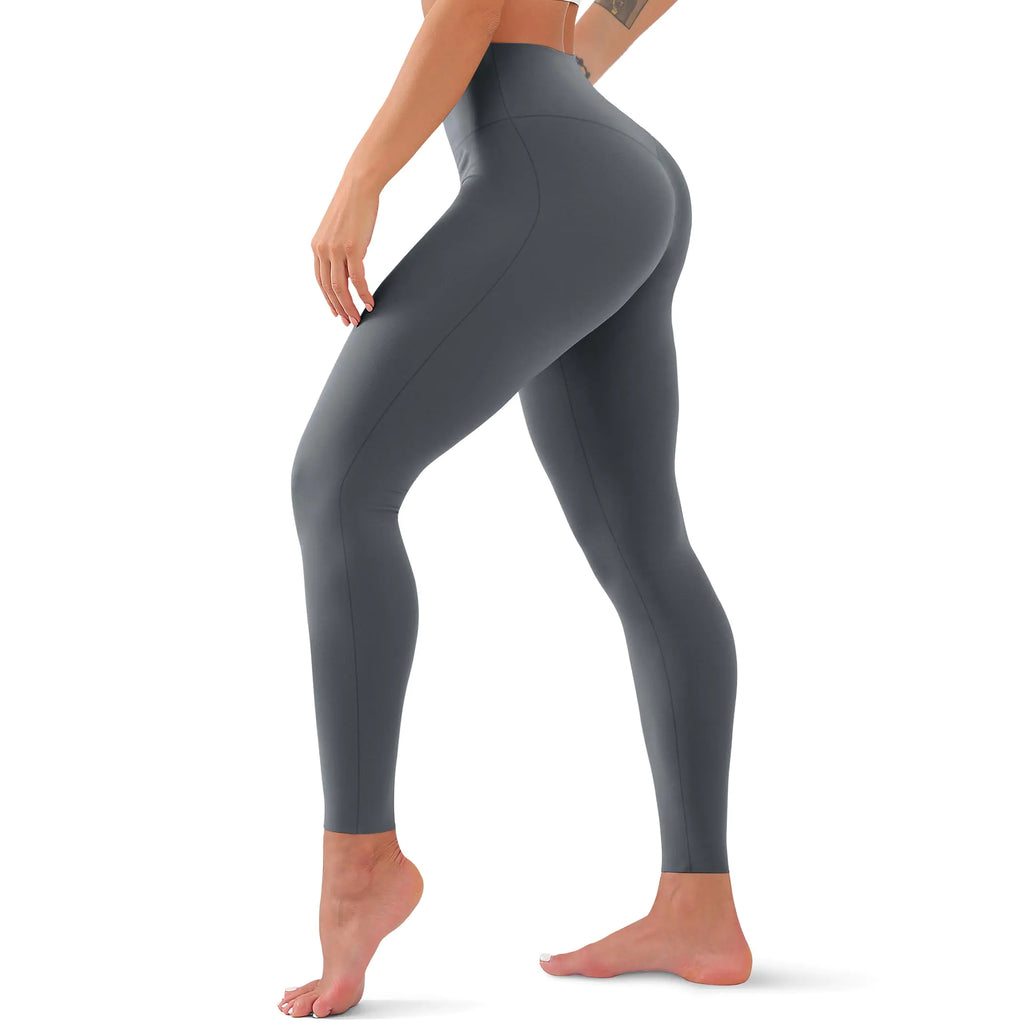 Seamless High-Waist Yoga Leggings - Grey 2XL
