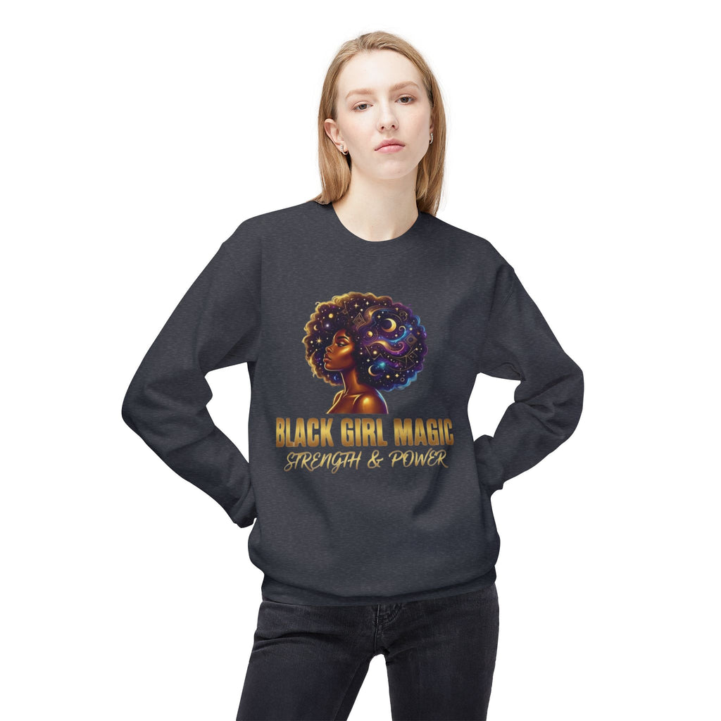 Black Girl Magic Afro Galaxy Illustration Sweatshirt | Strength & Power