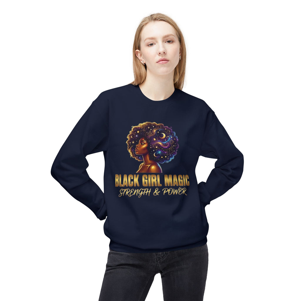 Black Girl Magic Afro Galaxy Illustration Sweatshirt | Strength & Power