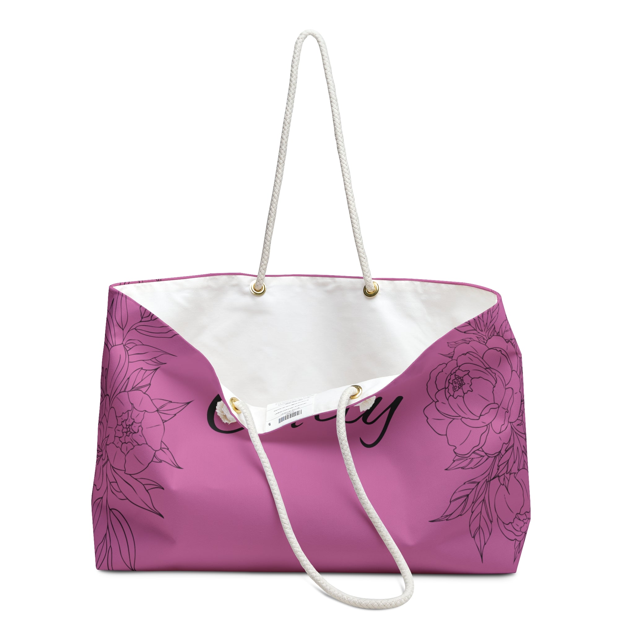 Pink Floral Weekender Bag | Personalized Monogram Tote