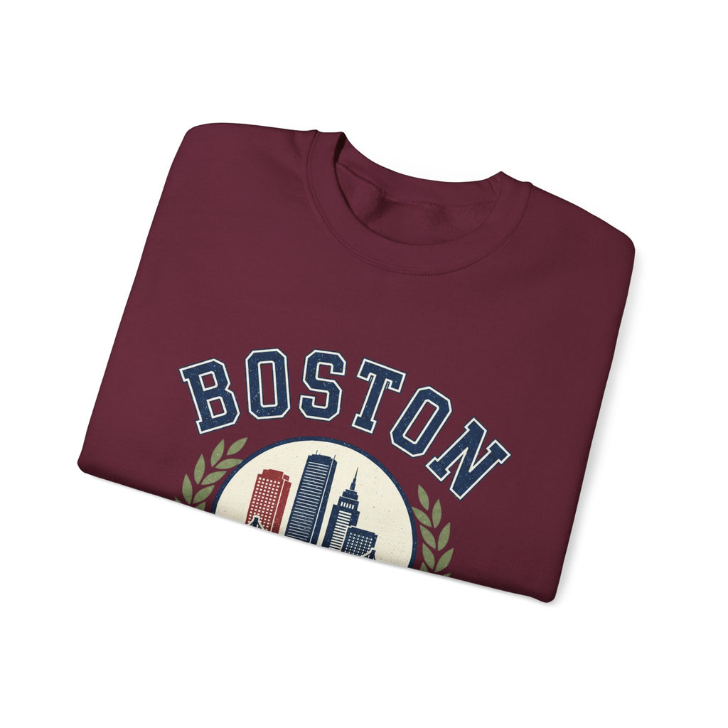Boston Skyline Crest Sweatshirt | Cityscape Bridge Laurel 1630