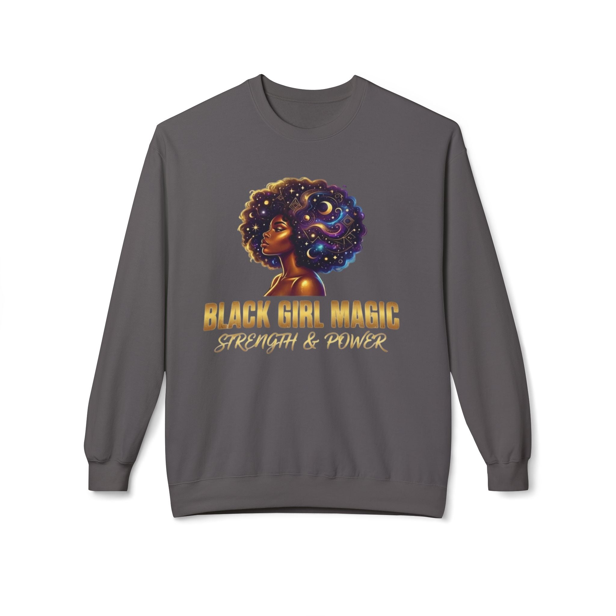 Black Girl Magic Afro Galaxy Illustration Sweatshirt | Strength & Power