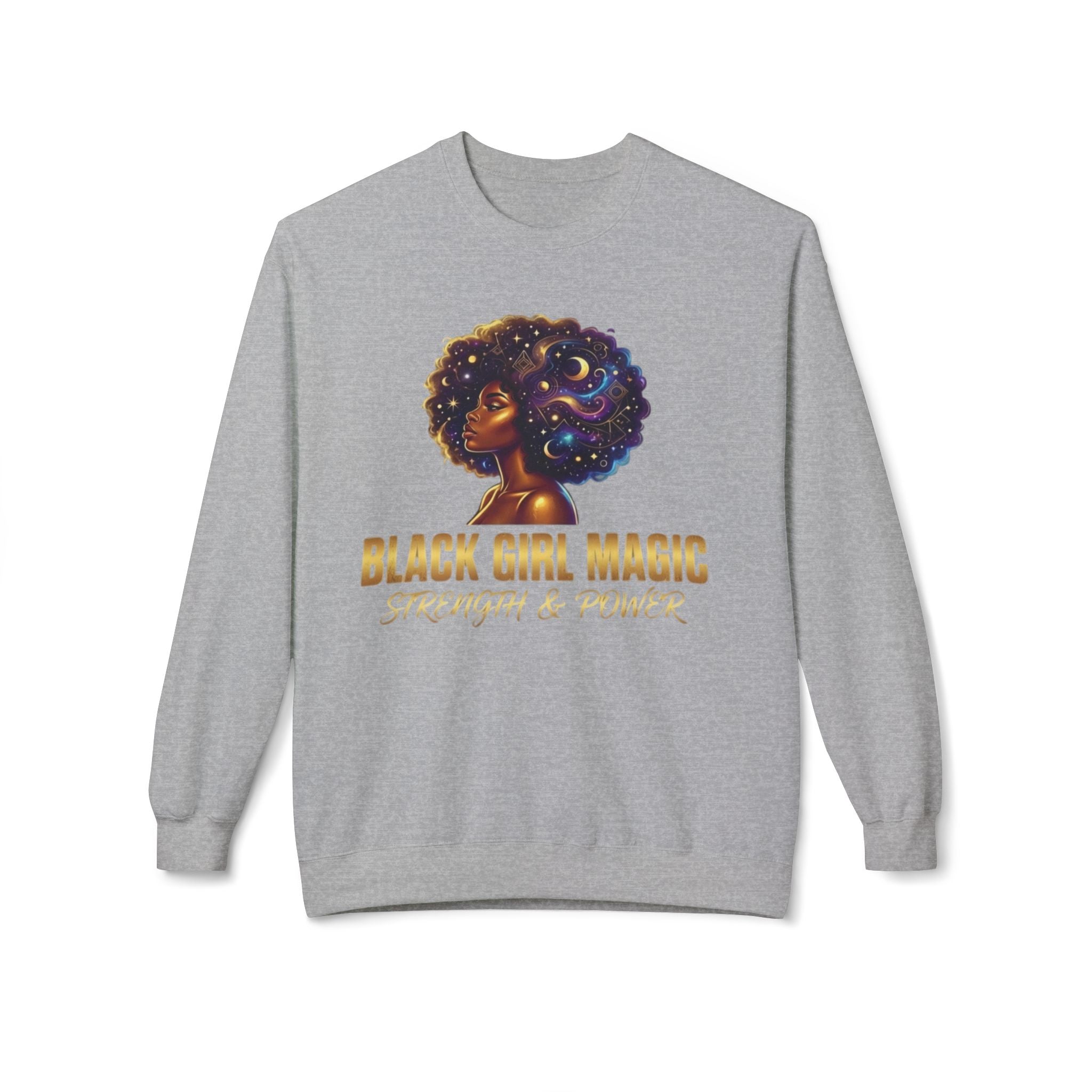 Black Girl Magic Afro Galaxy Illustration Sweatshirt | Strength & Power