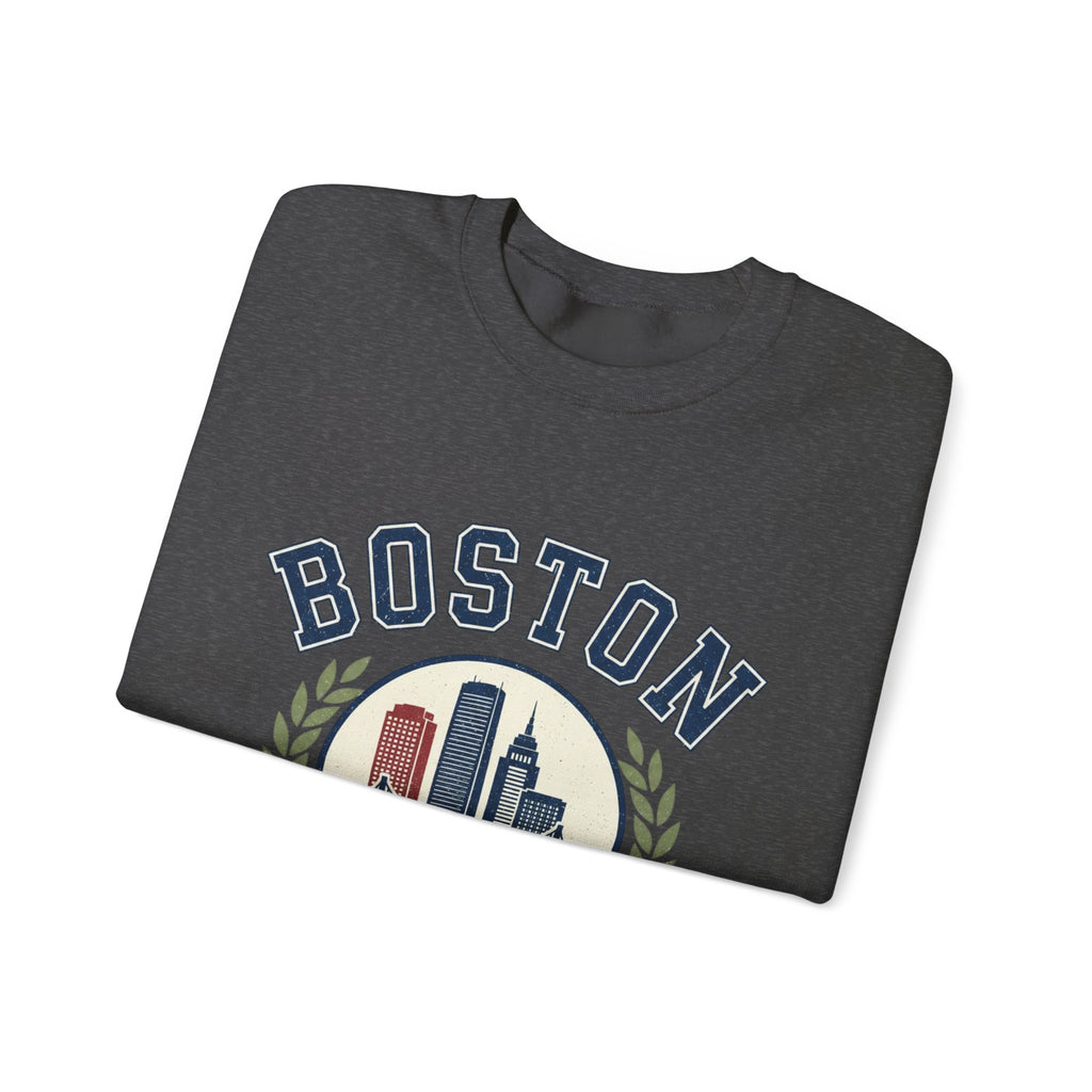 Boston Skyline Crest Sweatshirt | Cityscape Bridge Laurel 1630