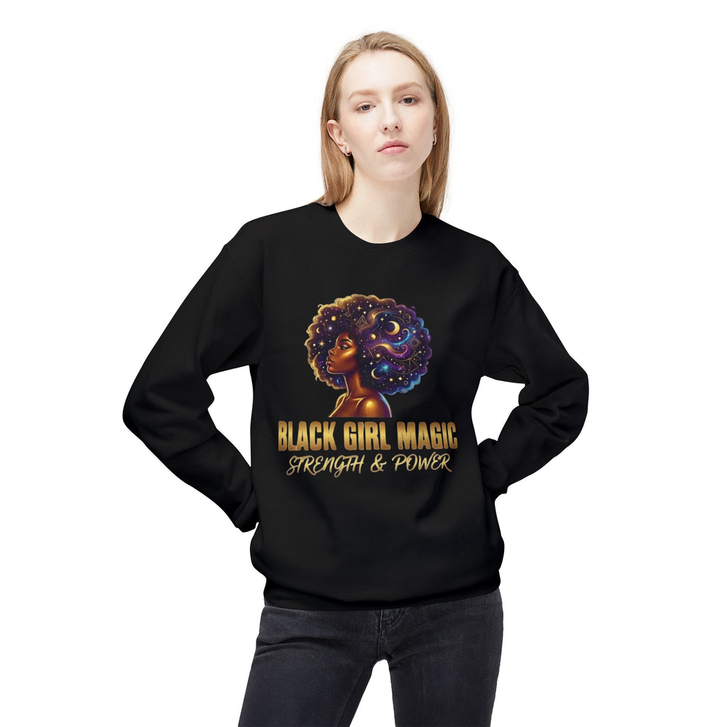 Black Girl Magic Afro Galaxy Illustration Sweatshirt | Strength & Power