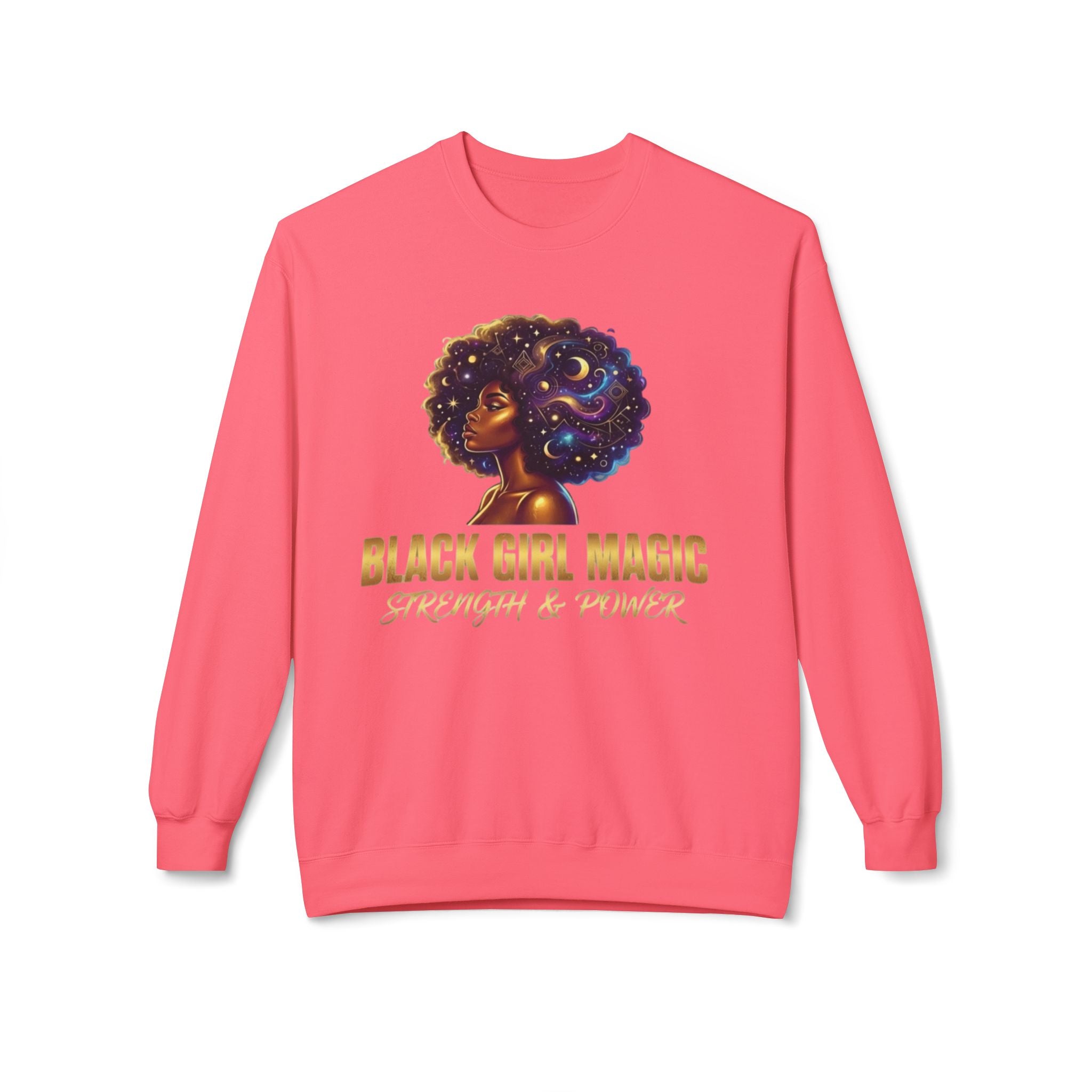 Black Girl Magic Afro Galaxy Illustration Sweatshirt | Strength & Power