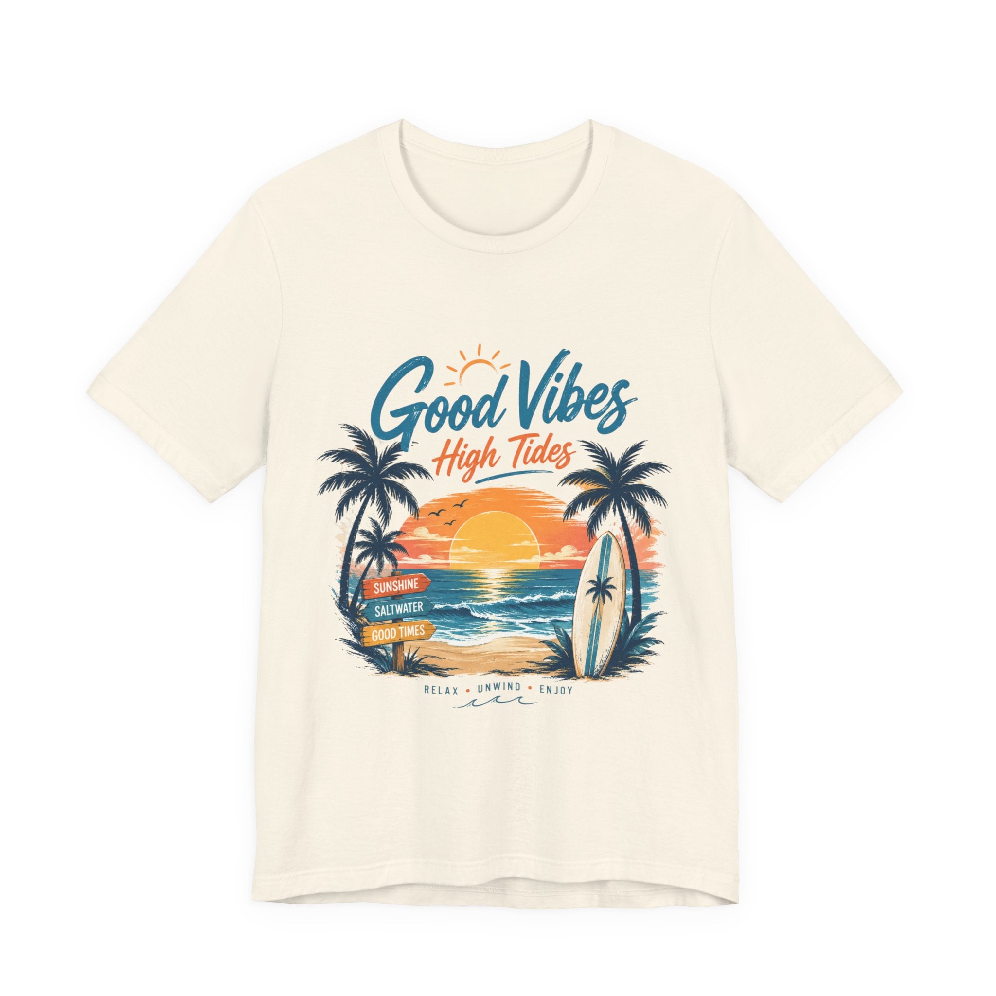 Summer Beach T-Shirt | Sunset Palm Beach Surf Scene