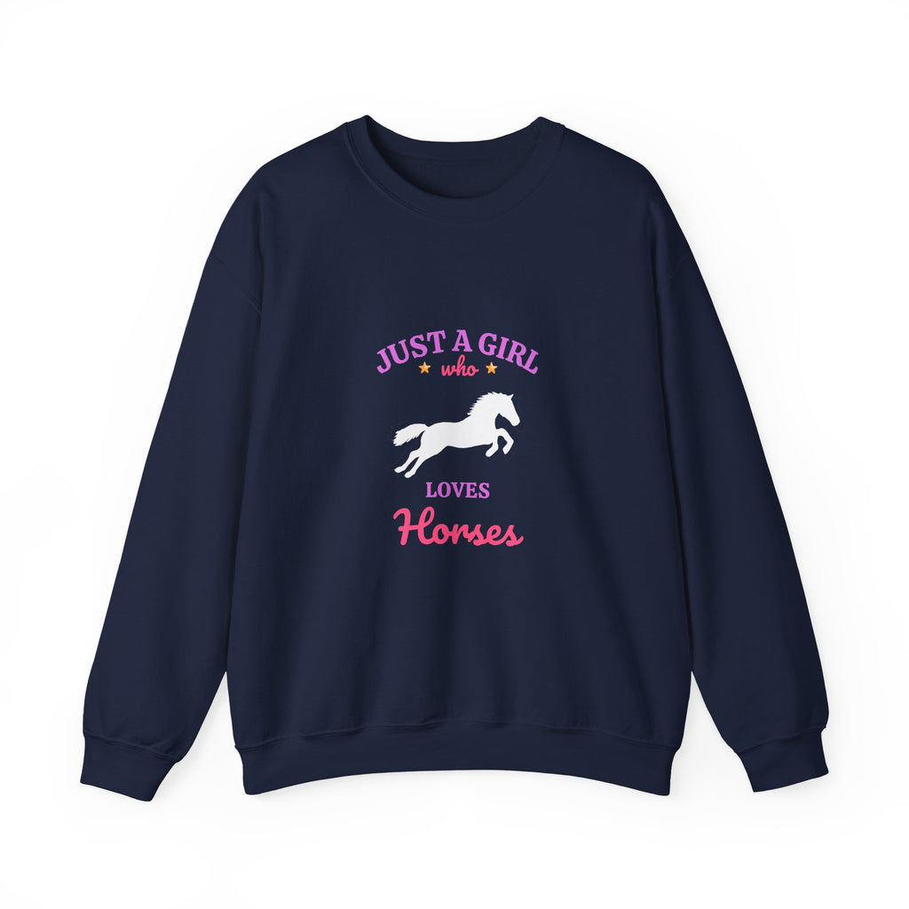 Just a Girl Who Loves Horses sweatshirt | equestrian script design