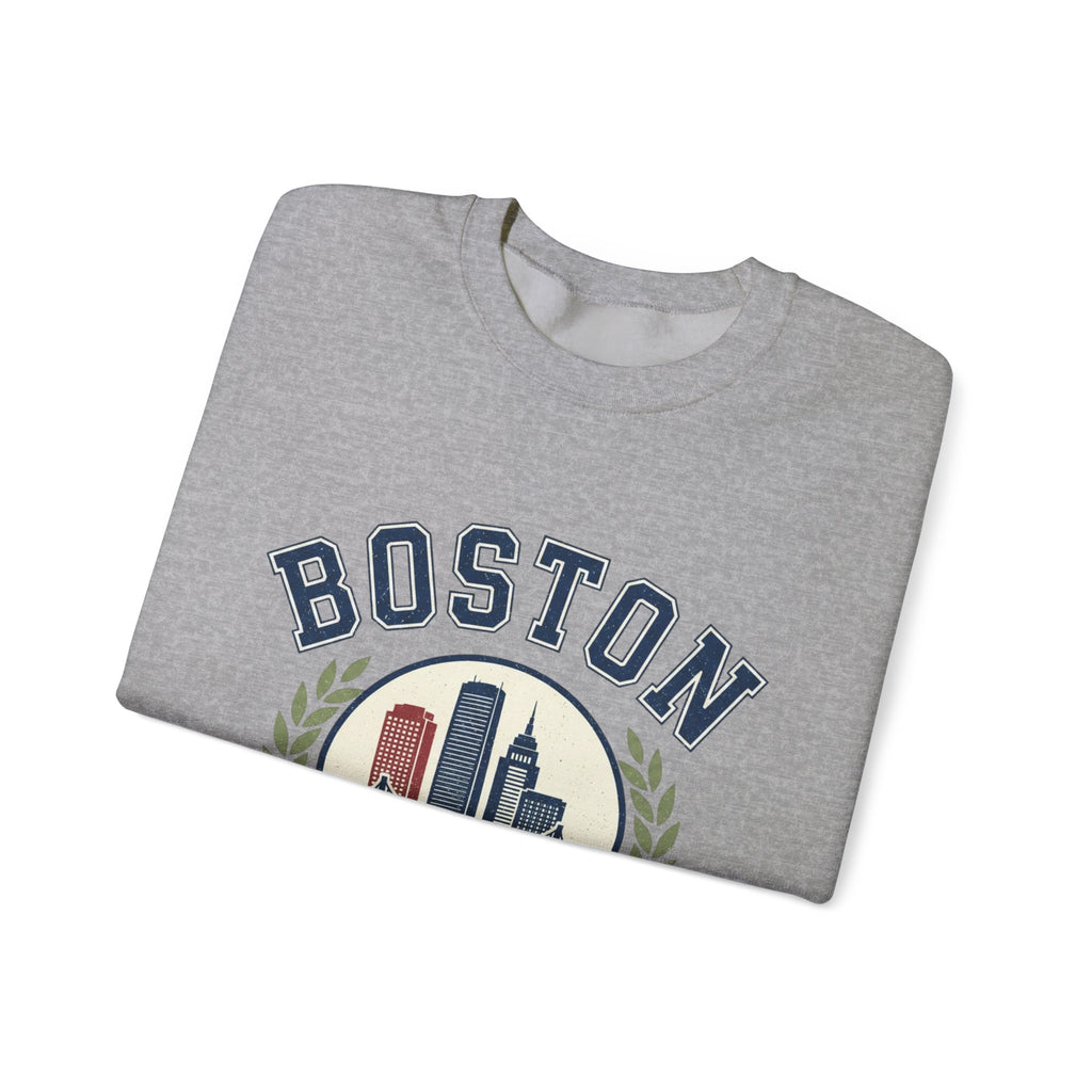 Boston Skyline Crest Sweatshirt | Cityscape Bridge Laurel 1630