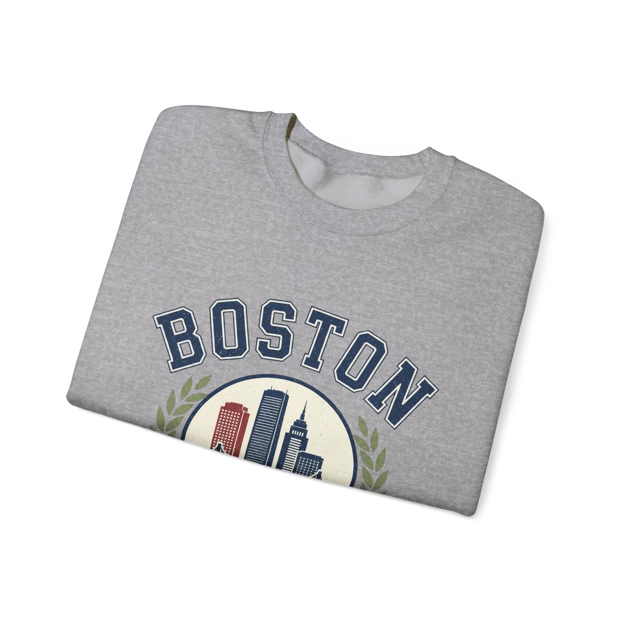 Boston Skyline Crest Sweatshirt | Cityscape Bridge Laurel 1630