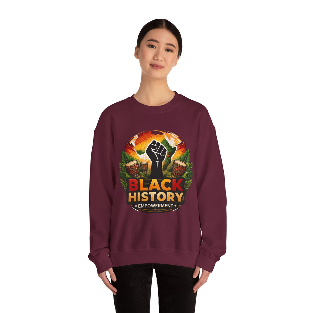 Black History Empowerment Fist Crewneck Sweatshirt