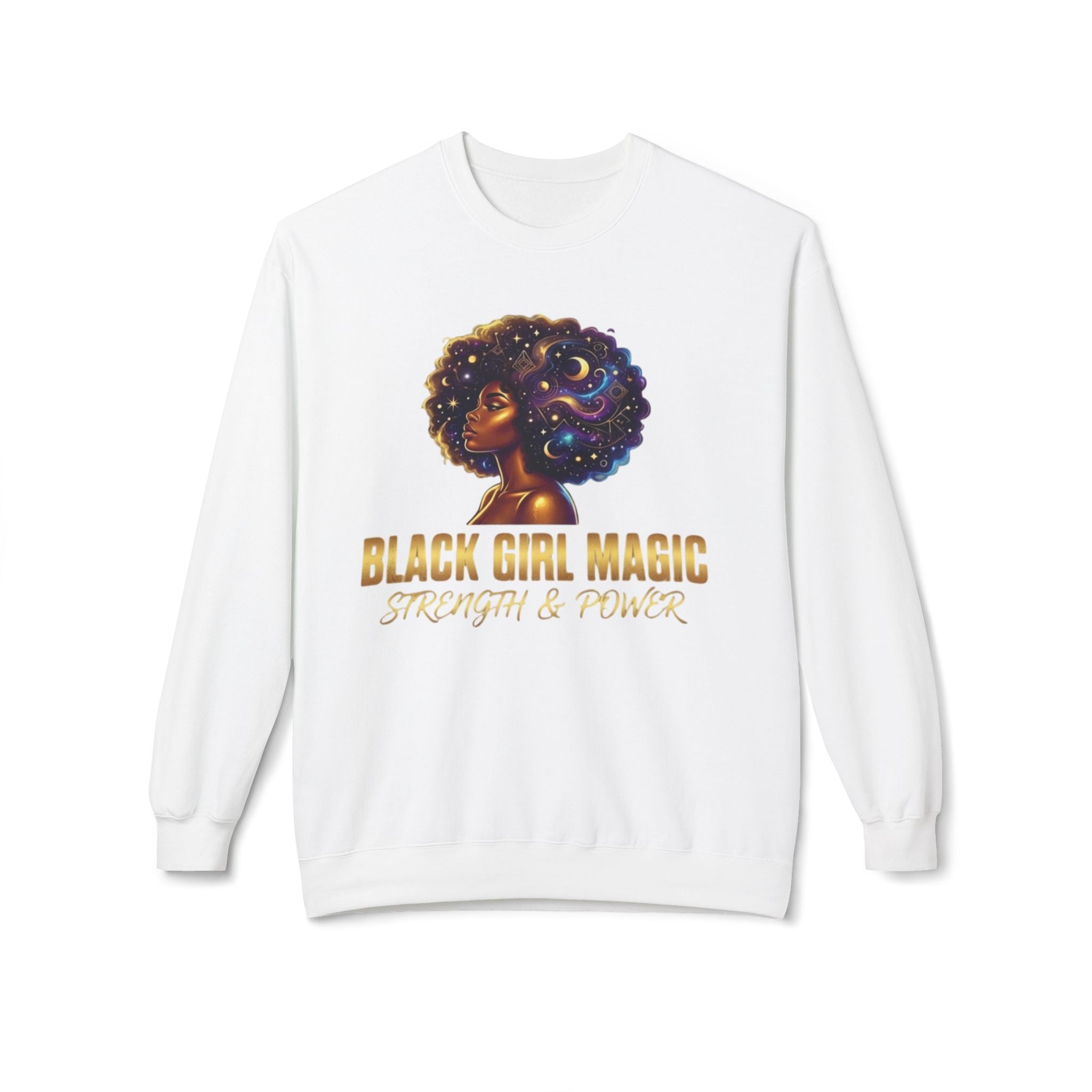 Black Girl Magic Afro Galaxy Illustration Sweatshirt | Strength & Power