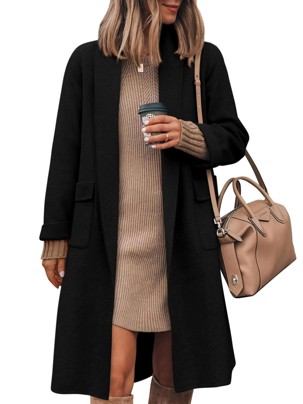 FEMINIQUE Knit Long Cardigan Sweater Coat 2024