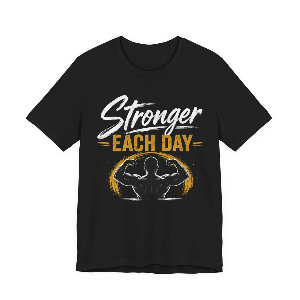 Stronger Each Day Summer Tee | Muscle Silhouette Fitness Shirt