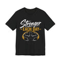 Stronger Each Day Summer Tee | Muscle Silhouette Fitness Shirt