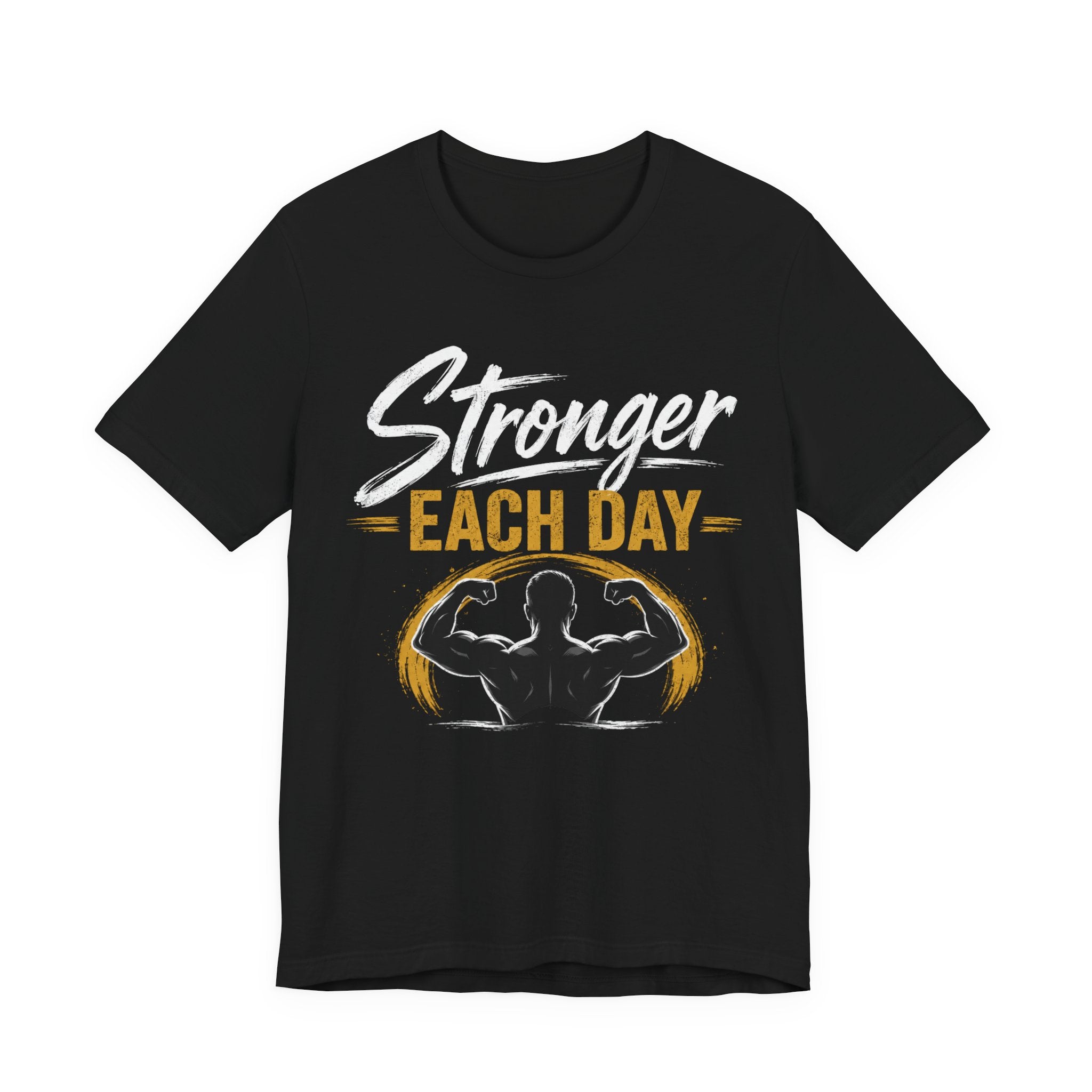 Stronger Each Day Summer Tee | Muscle Silhouette Fitness Shirt