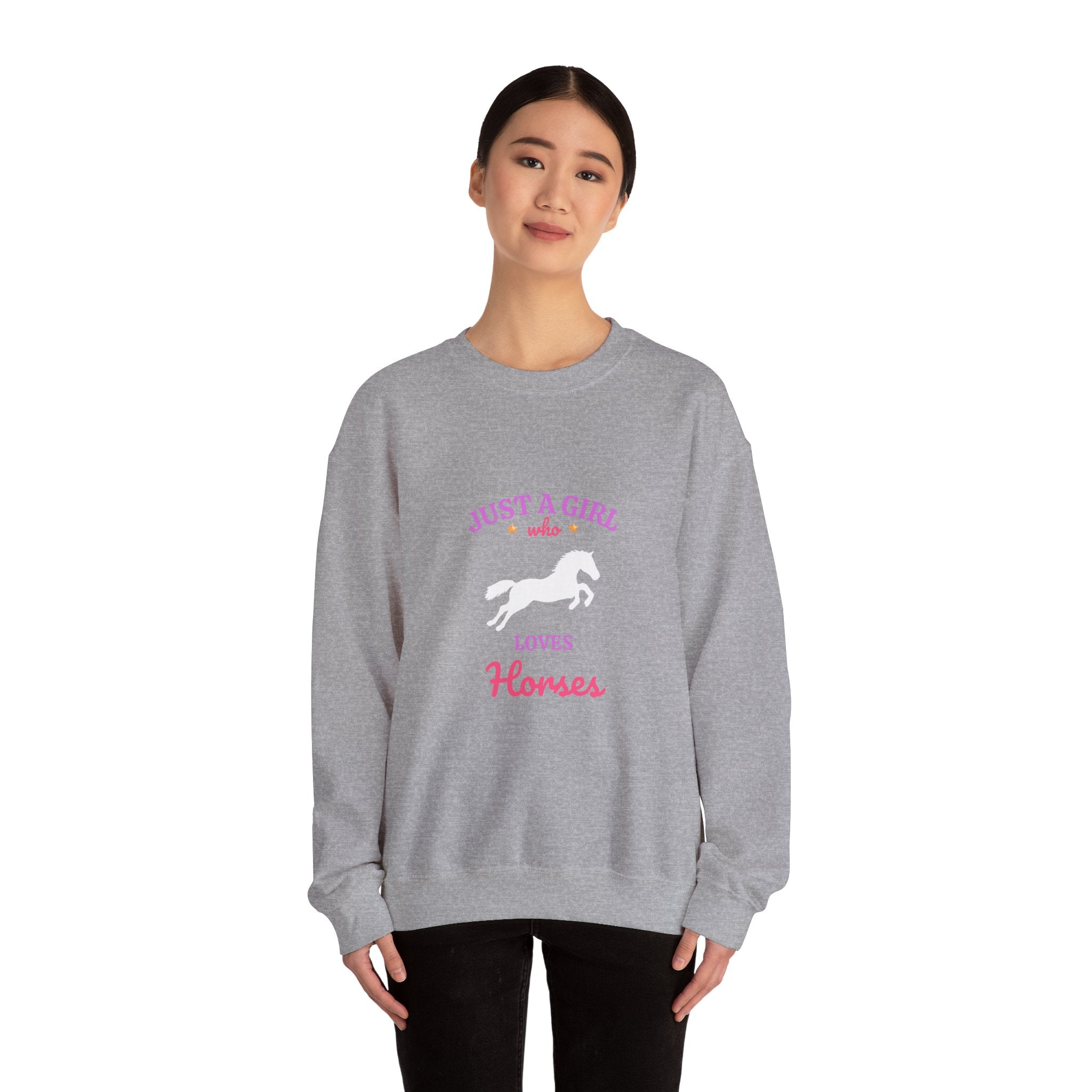 Just a Girl Who Loves Horses sweatshirt | equestrian script design