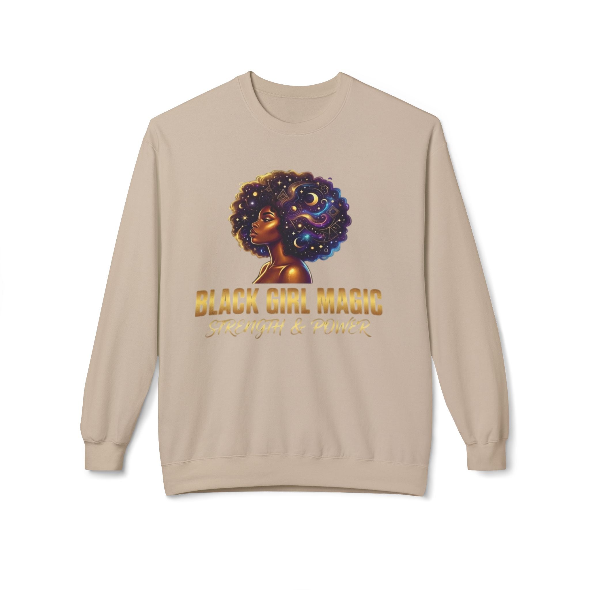 Black Girl Magic Afro Galaxy Illustration Sweatshirt | Strength & Power