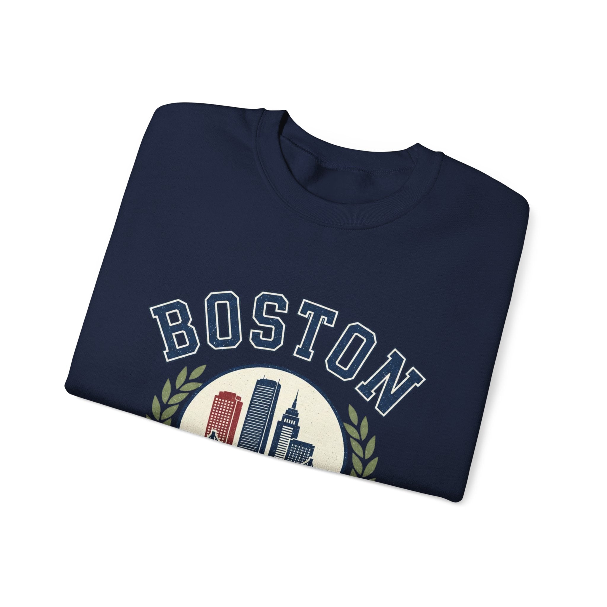 Boston Skyline Crest Sweatshirt | Cityscape Bridge Laurel 1630