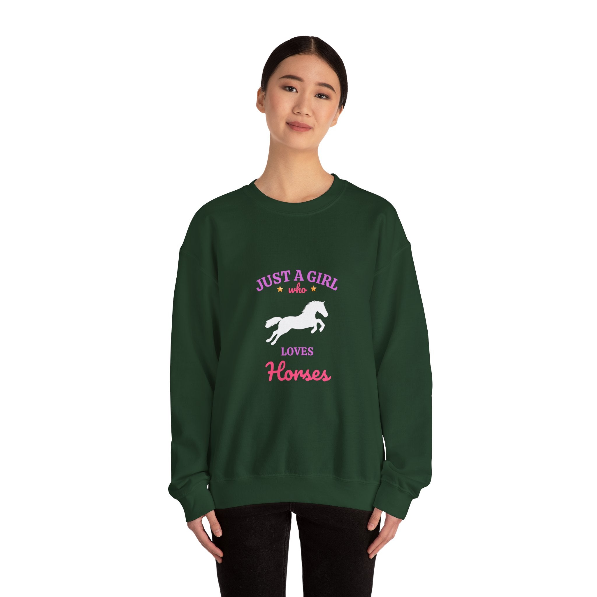 Just a Girl Who Loves Horses sweatshirt | equestrian script design